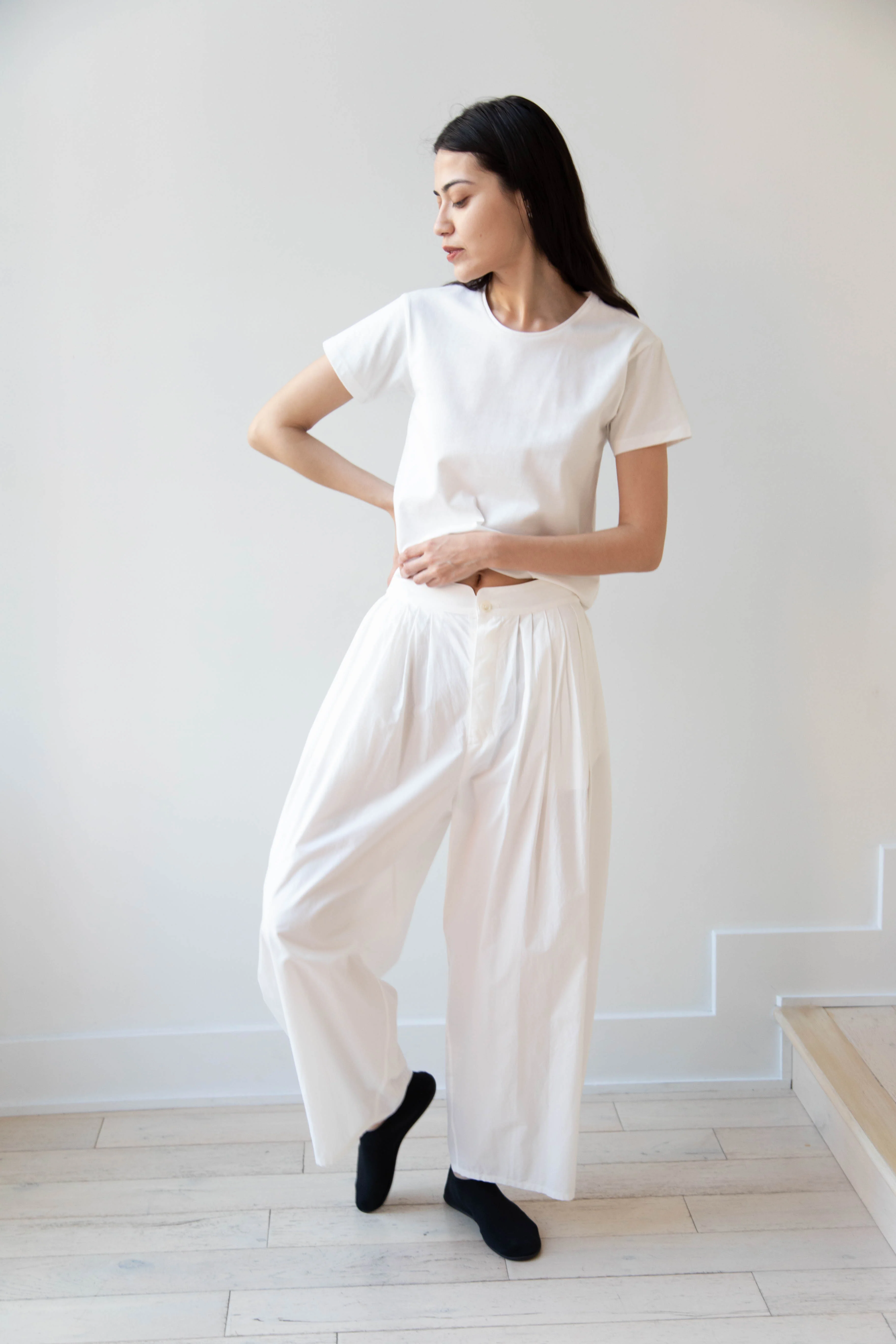 Arts & Science | Front Tuck Back Gum Pants in Off White Cotton - Image 28
