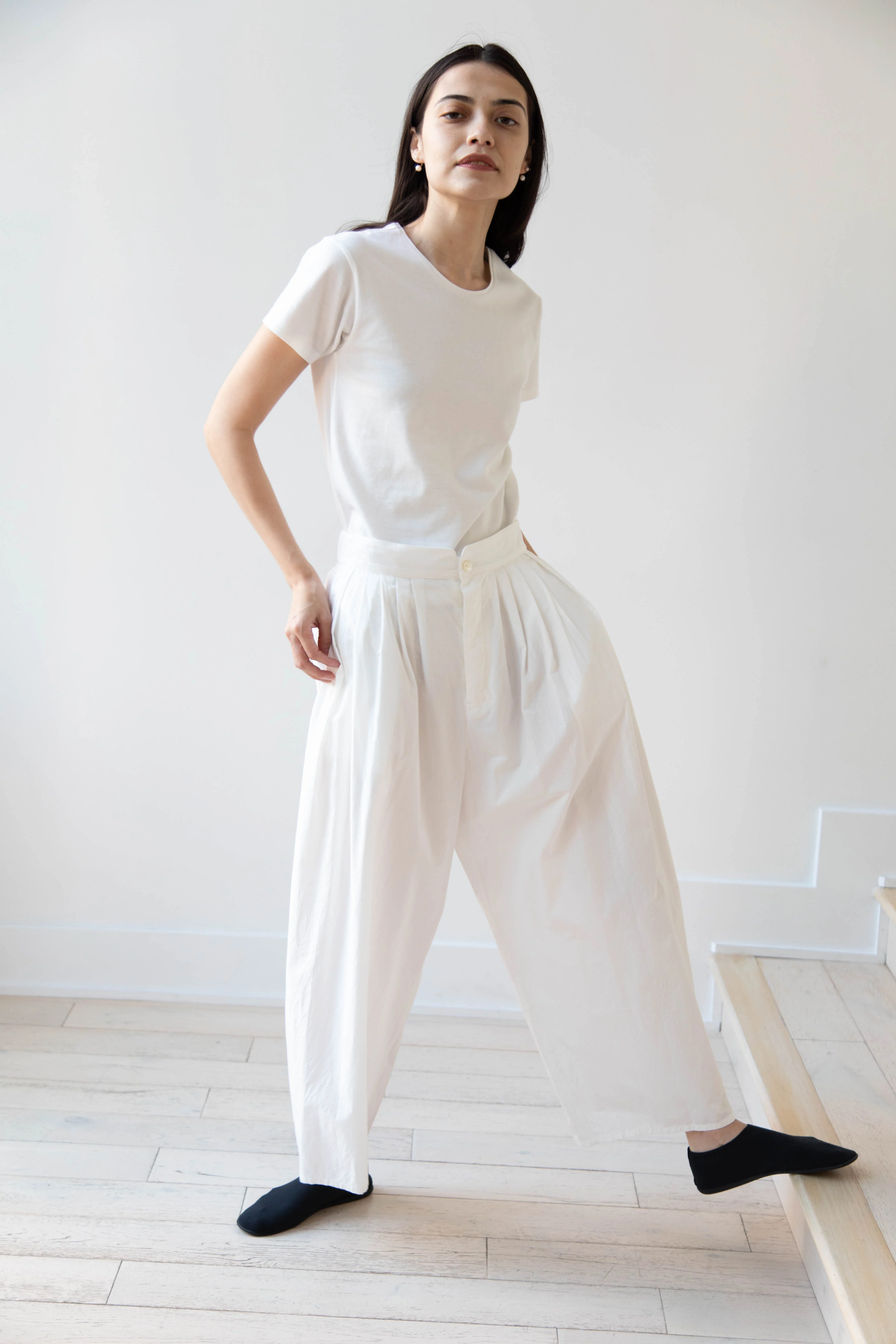 Arts & Science | Front Tuck Back Gum Pants in Off White Cotton - Image 33