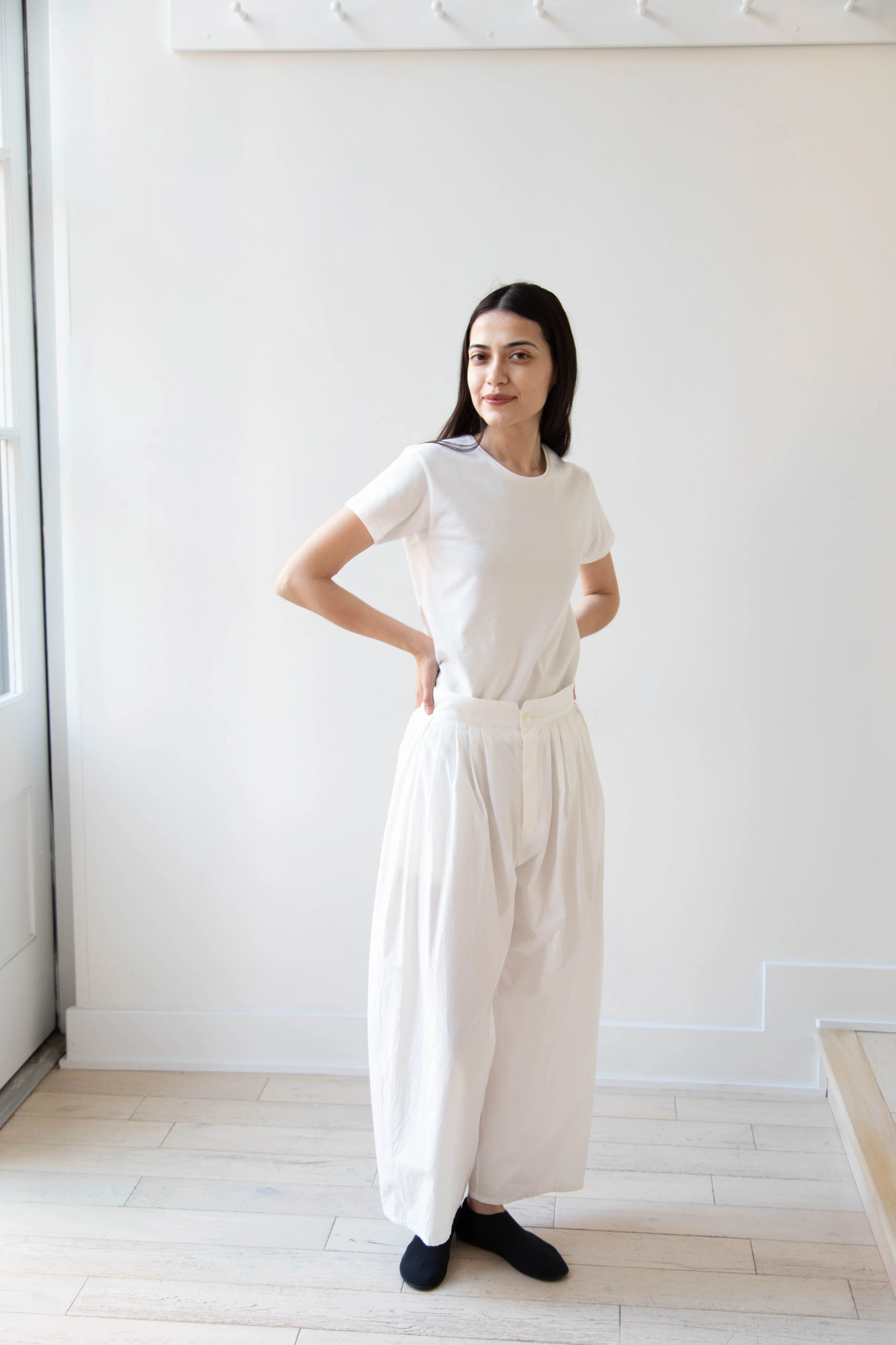 Arts & Science | Front Tuck Back Gum Pants in Off White Cotton - Image 36