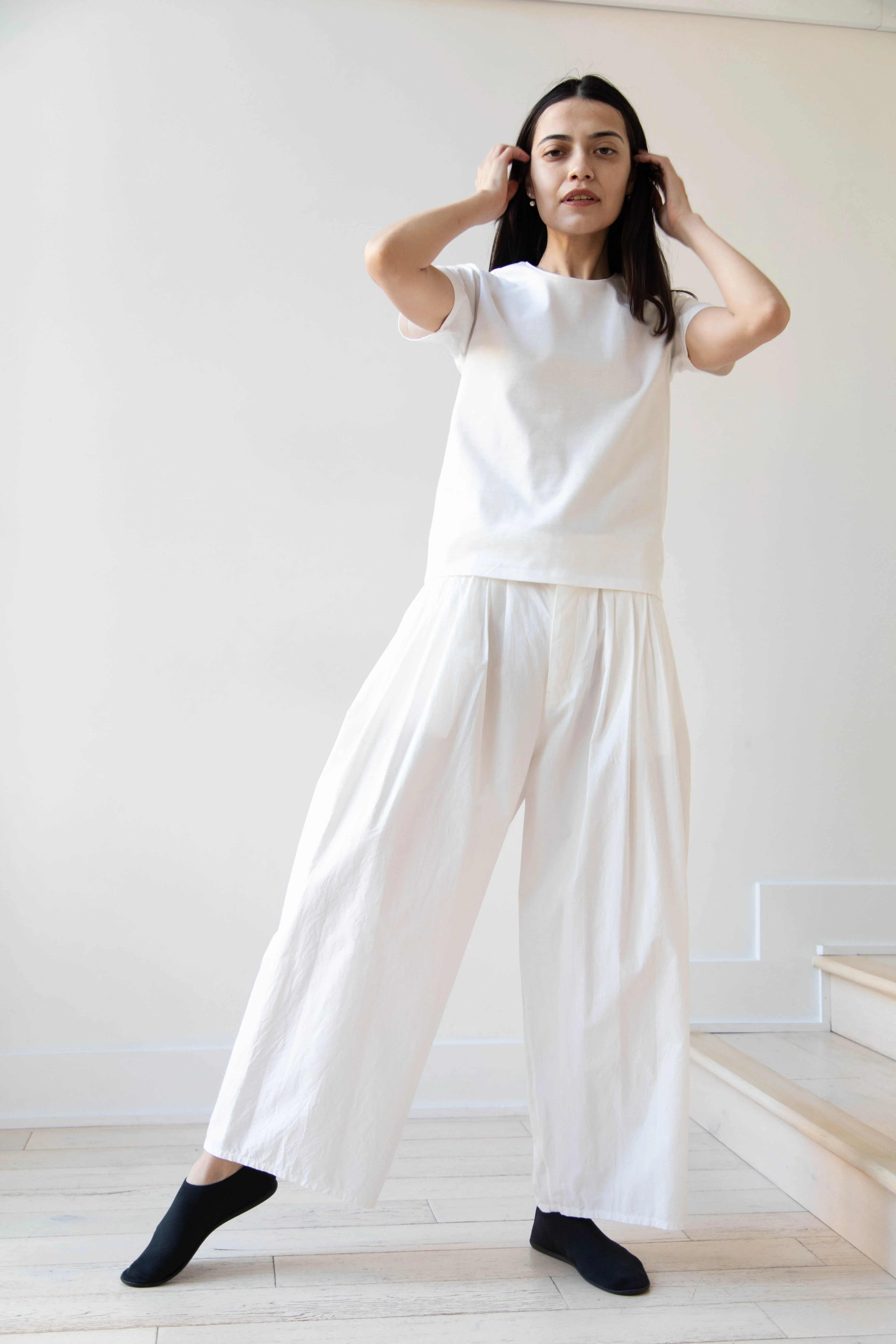 Arts & Science | Front Tuck Back Gum Pants in Off White Cotton - Image 9