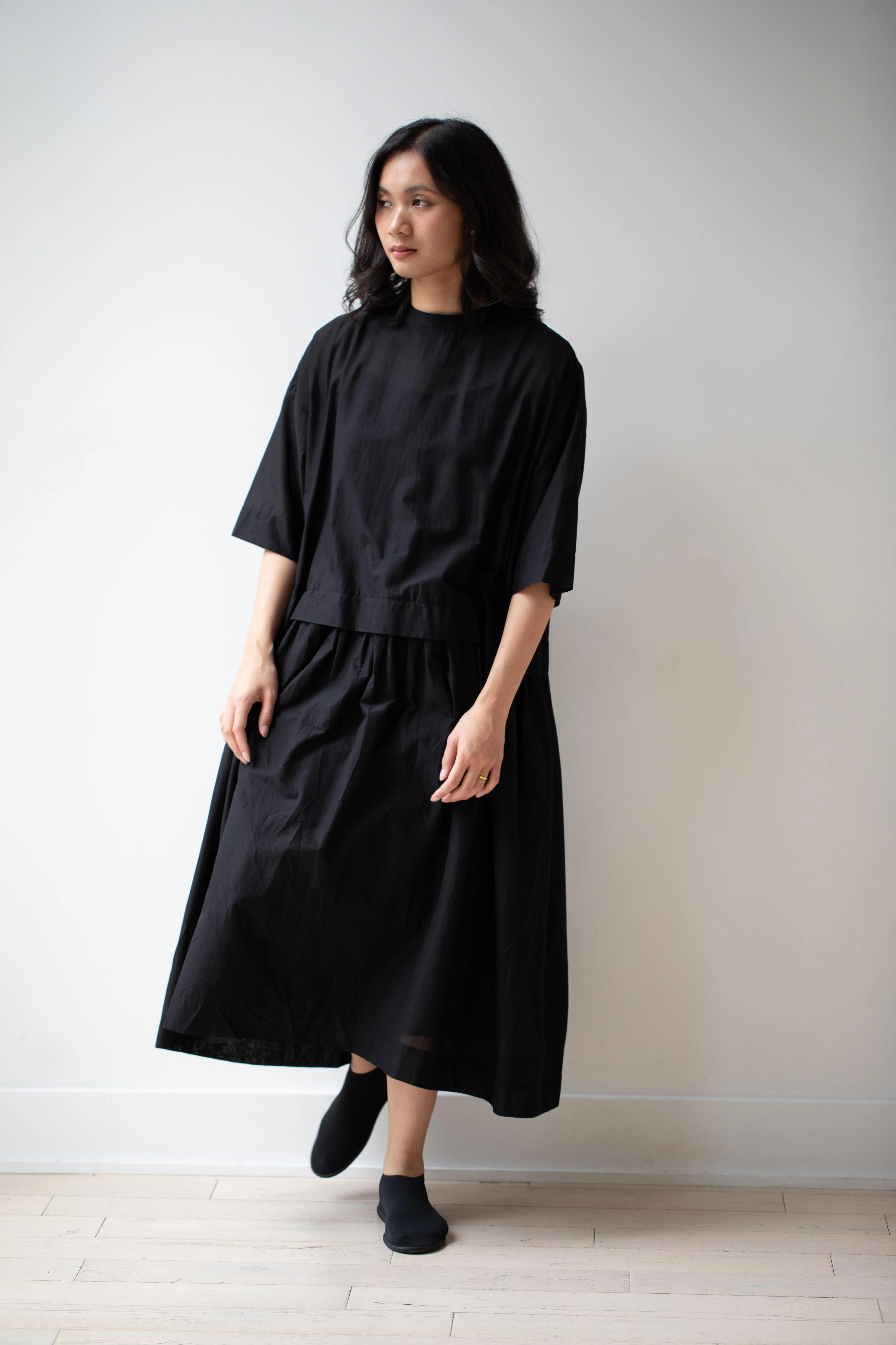 Arts & Science | Gather Bottom Short Sleeve Dress in Black - Image 6
