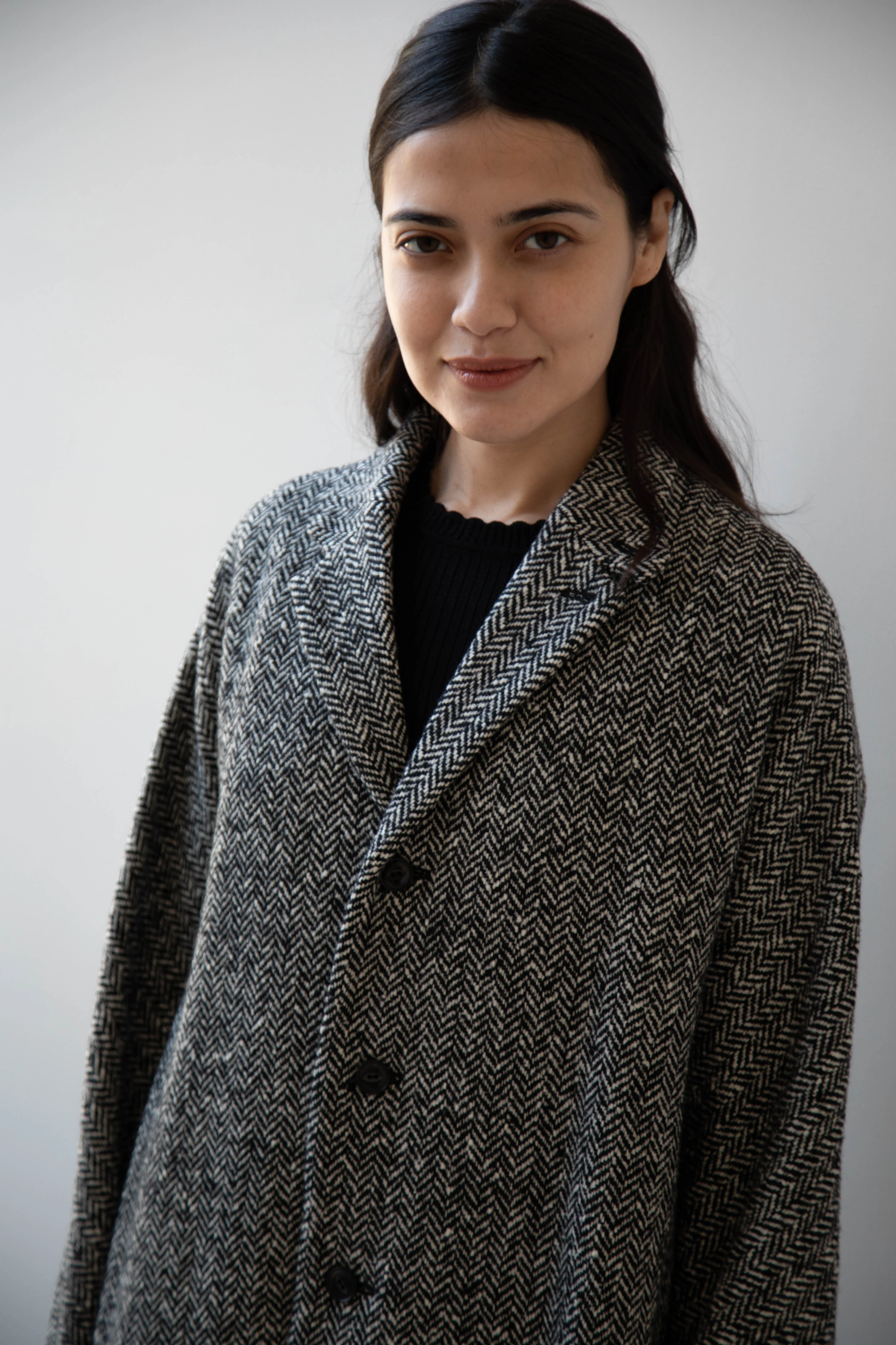 Arts & Science | Grandpa City Coat in Black Herringbone - Image 48