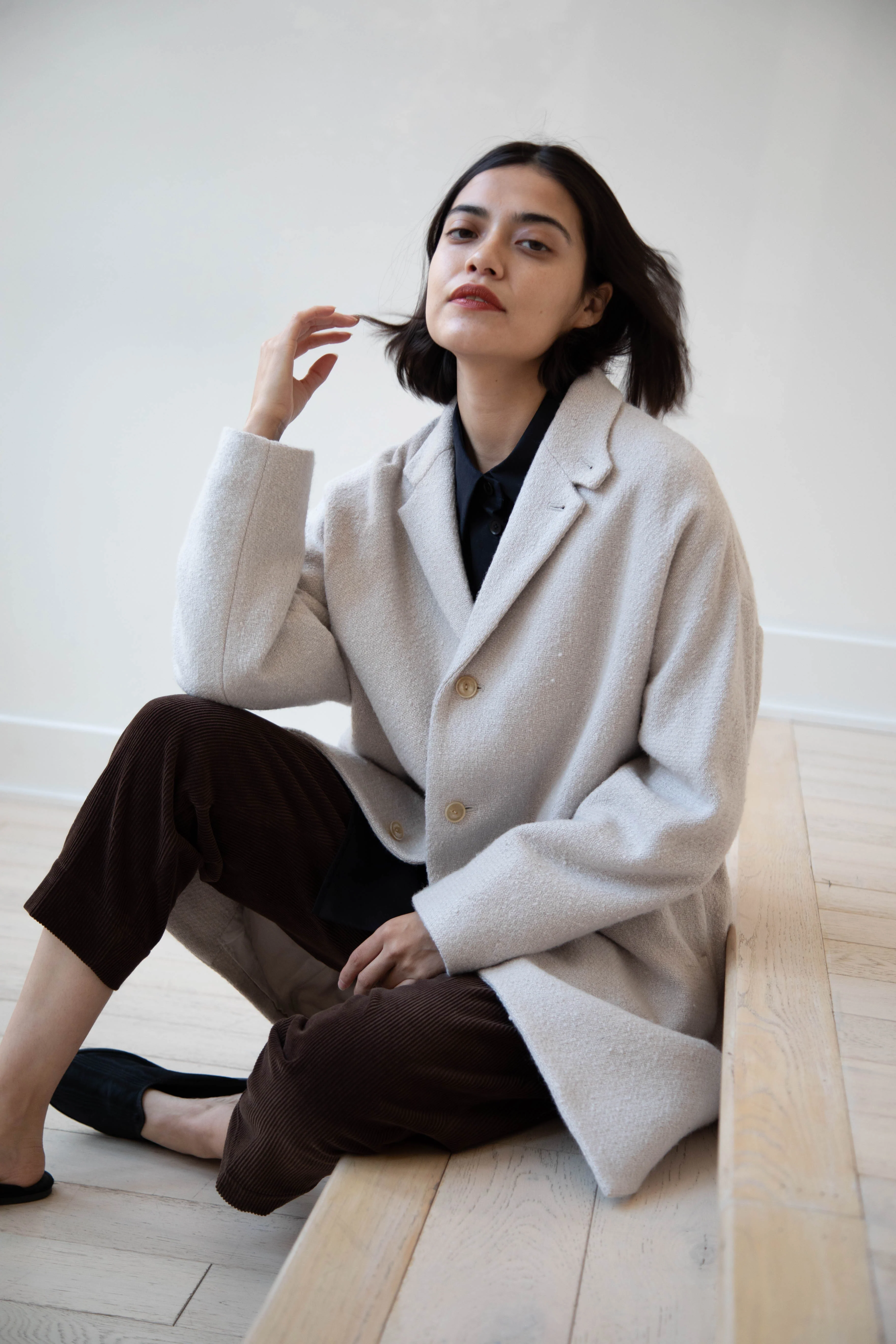 Arts & Science | Grandpa City Coat in Gray Beige - Image 18