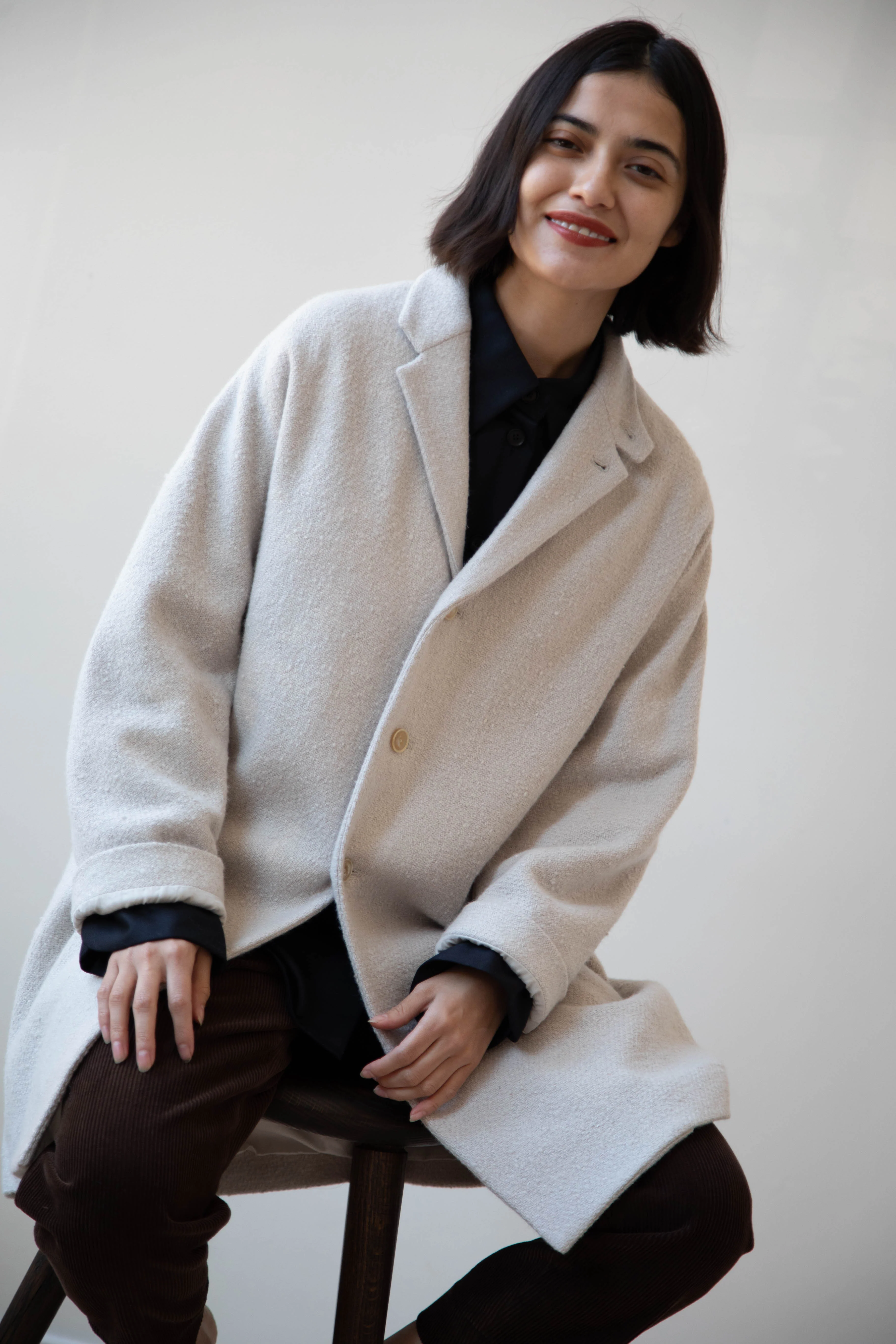 Arts & Science | Grandpa City Coat in Gray Beige - Image 36