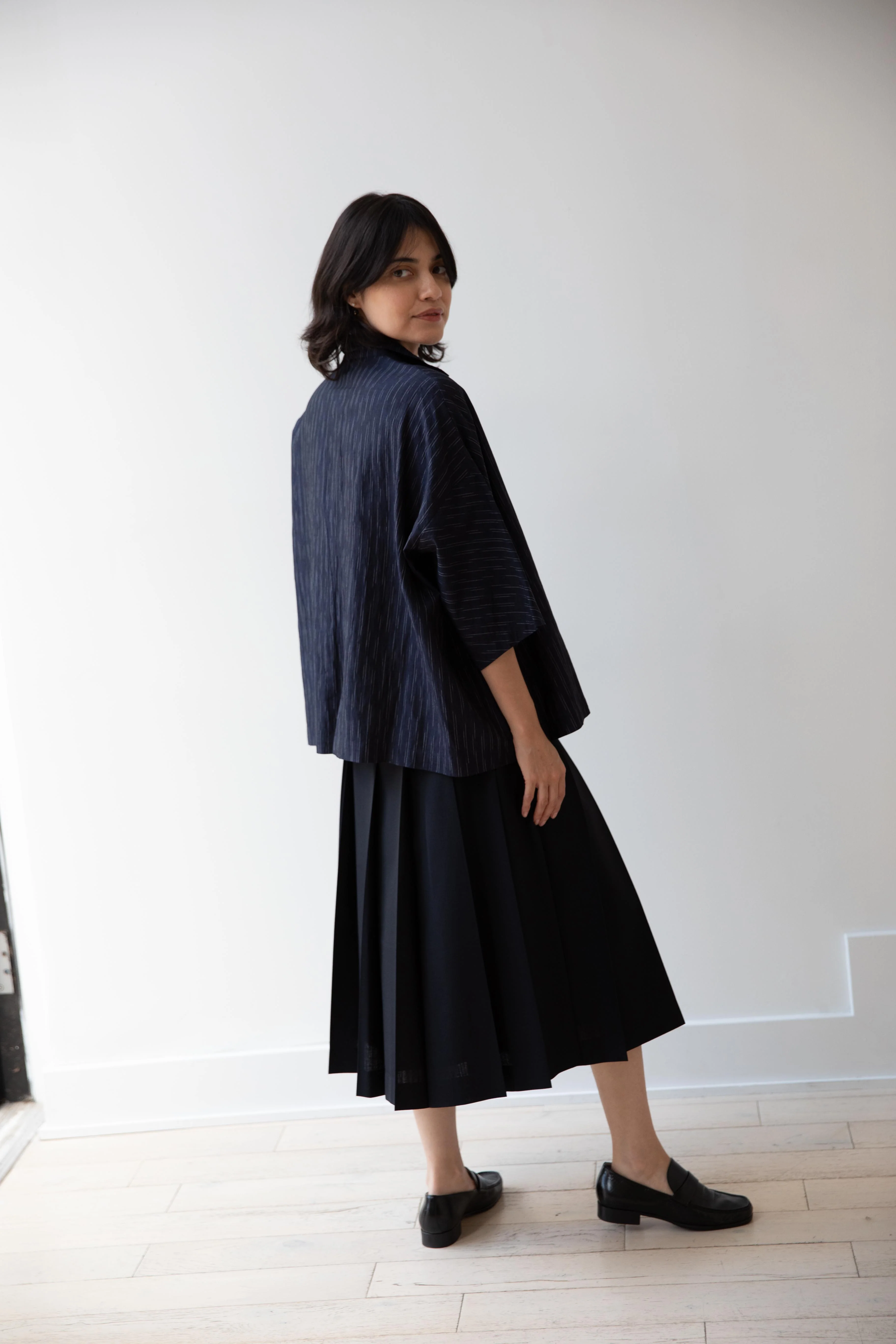 Arts & Science | Granny Line Short Sleeve Box Shirt in Kasuri Stripe - Image 14