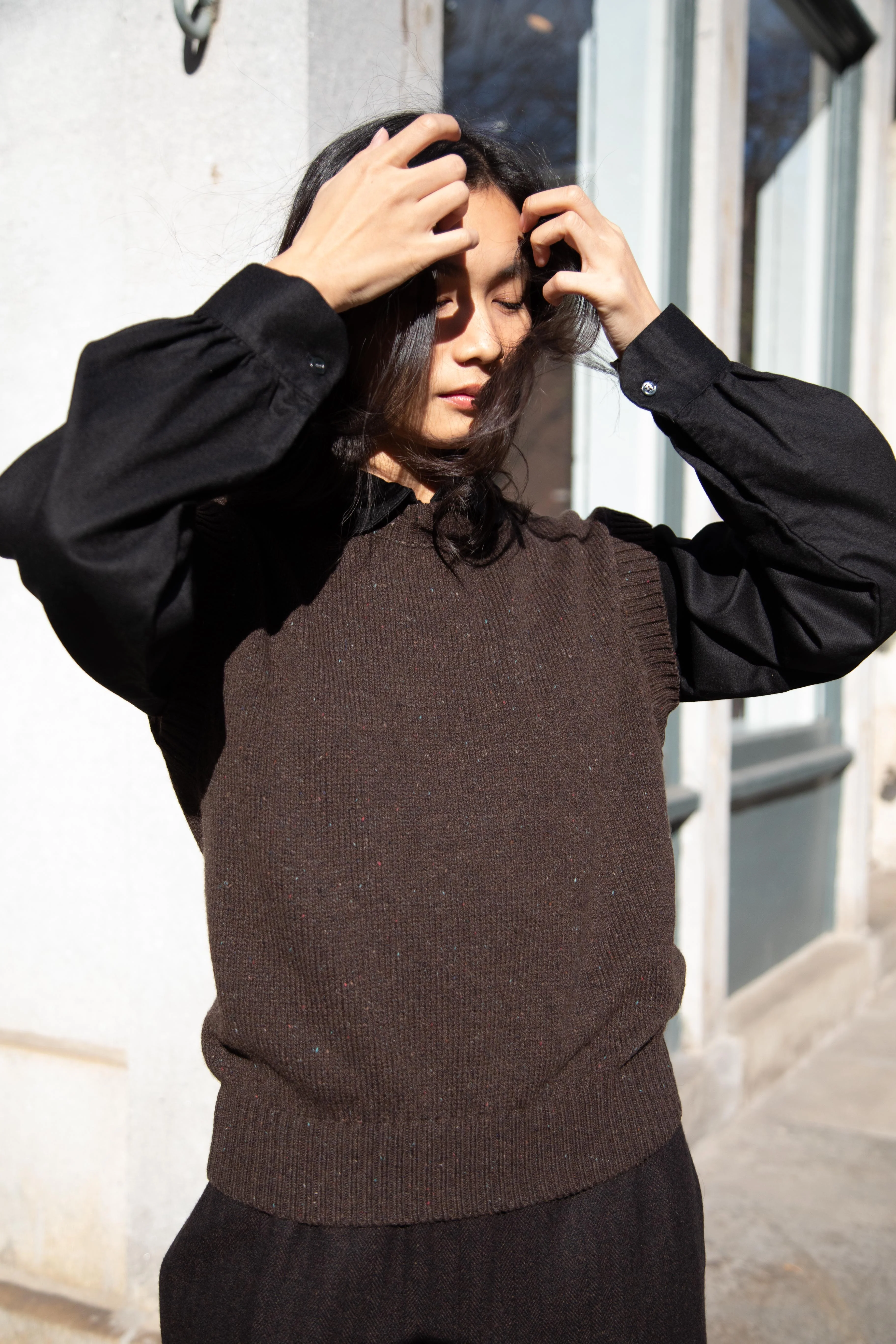 Arts & Science | Hem Easy Dart Pants in Espresso Herringbone - Image 11