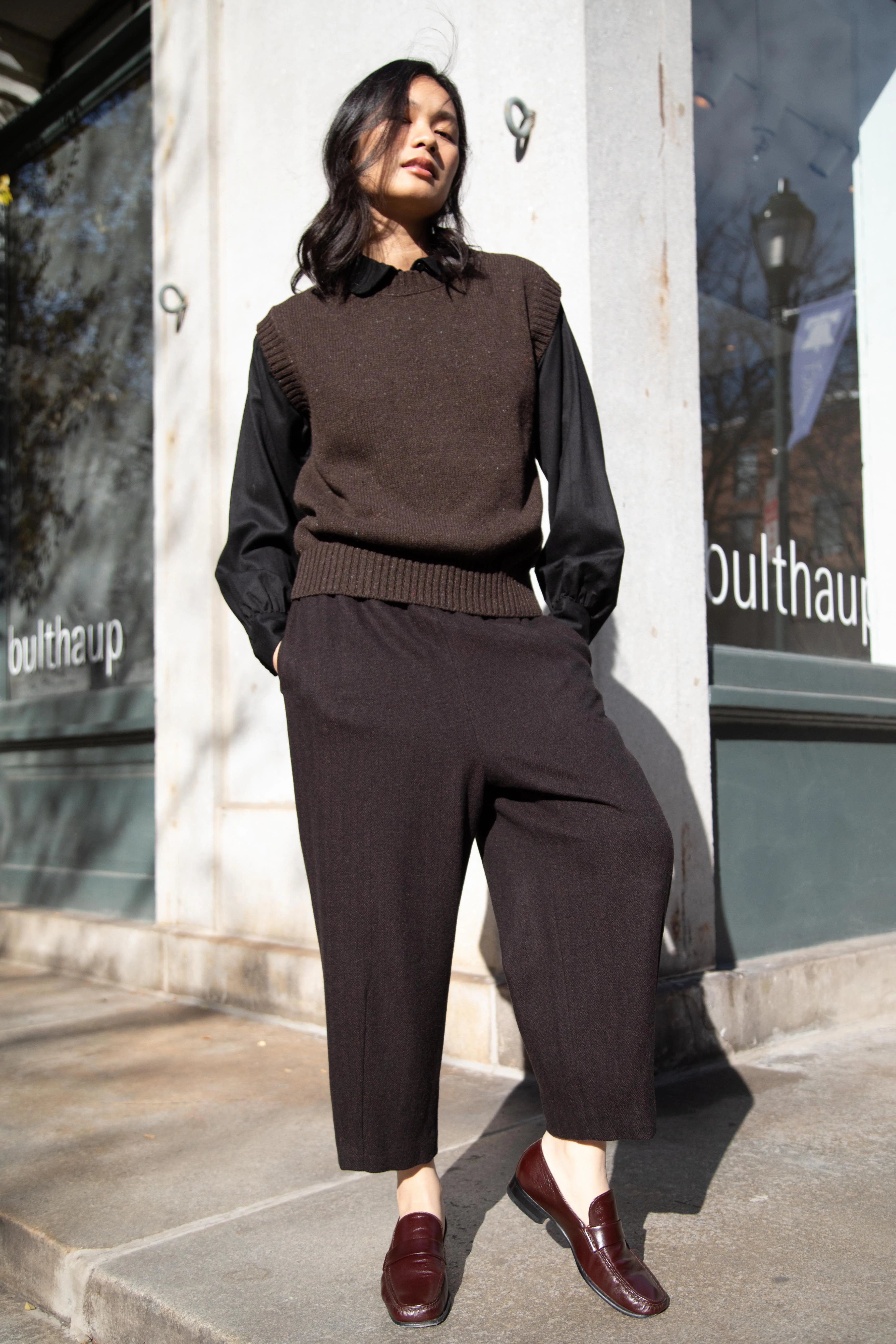 Arts & Science | Hem Easy Dart Pants in Espresso Herringbone - Image 13