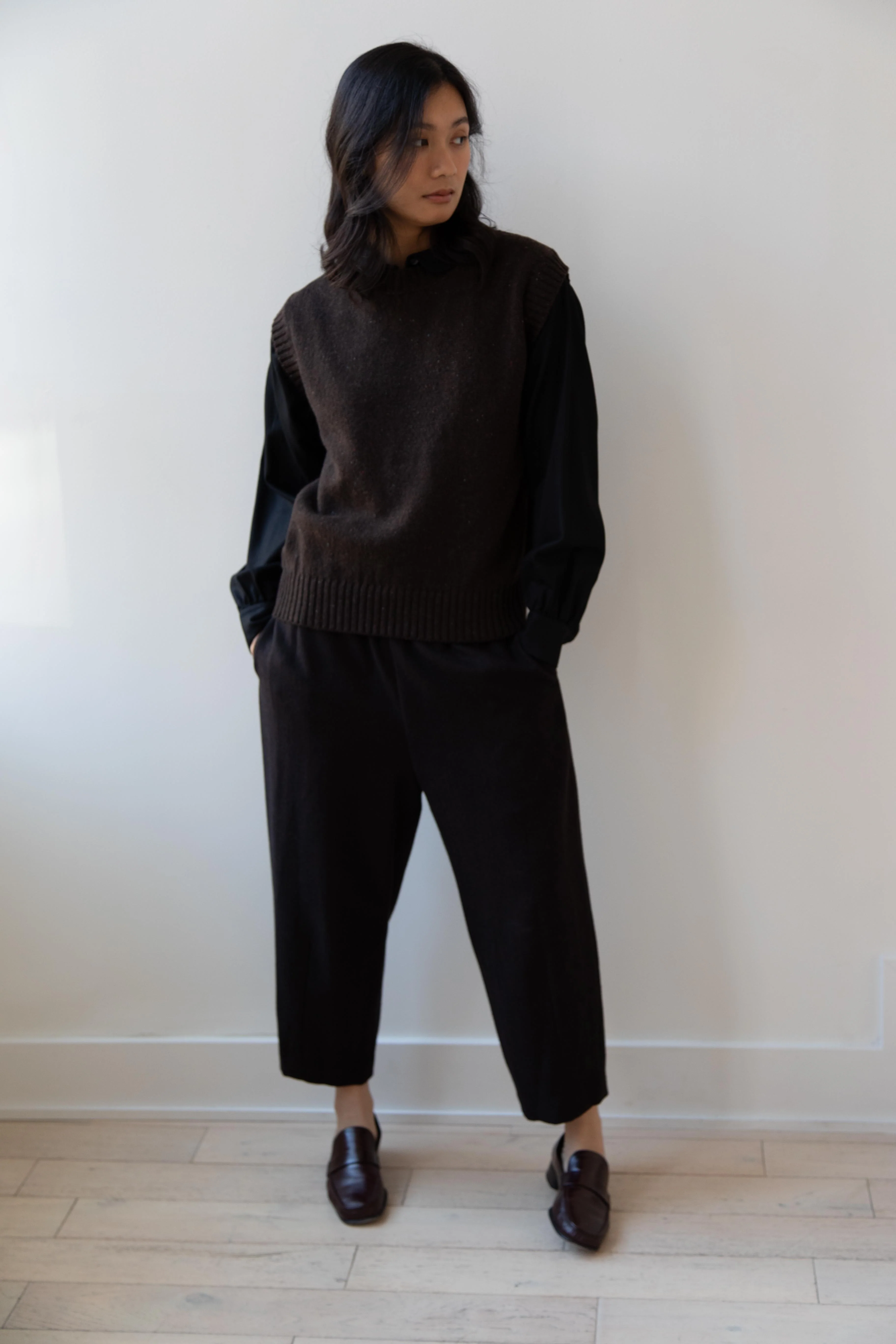 Arts & Science | Hem Easy Dart Pants in Espresso Herringbone - Image 17