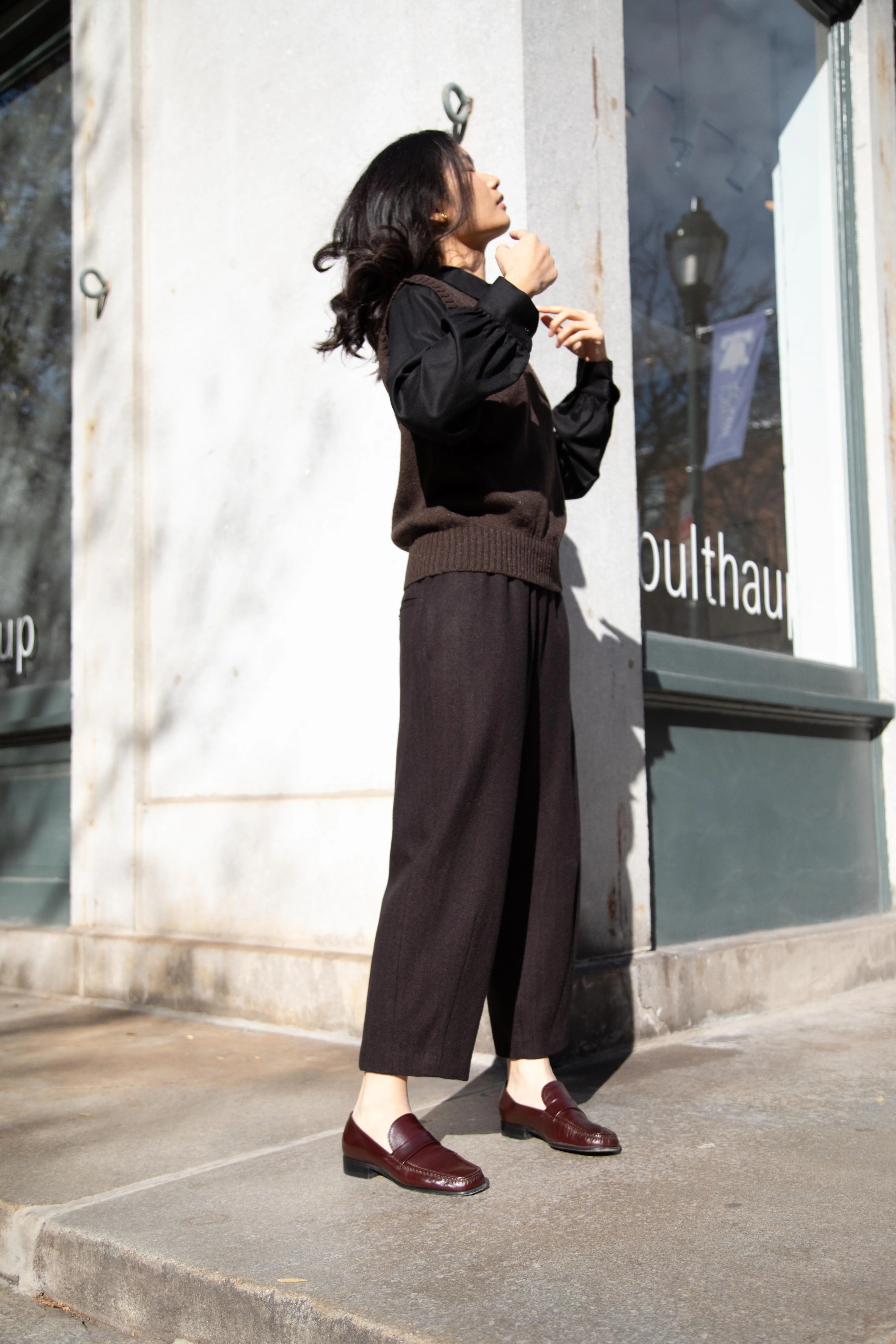 Arts & Science | Hem Easy Dart Pants in Espresso Herringbone - Image 18