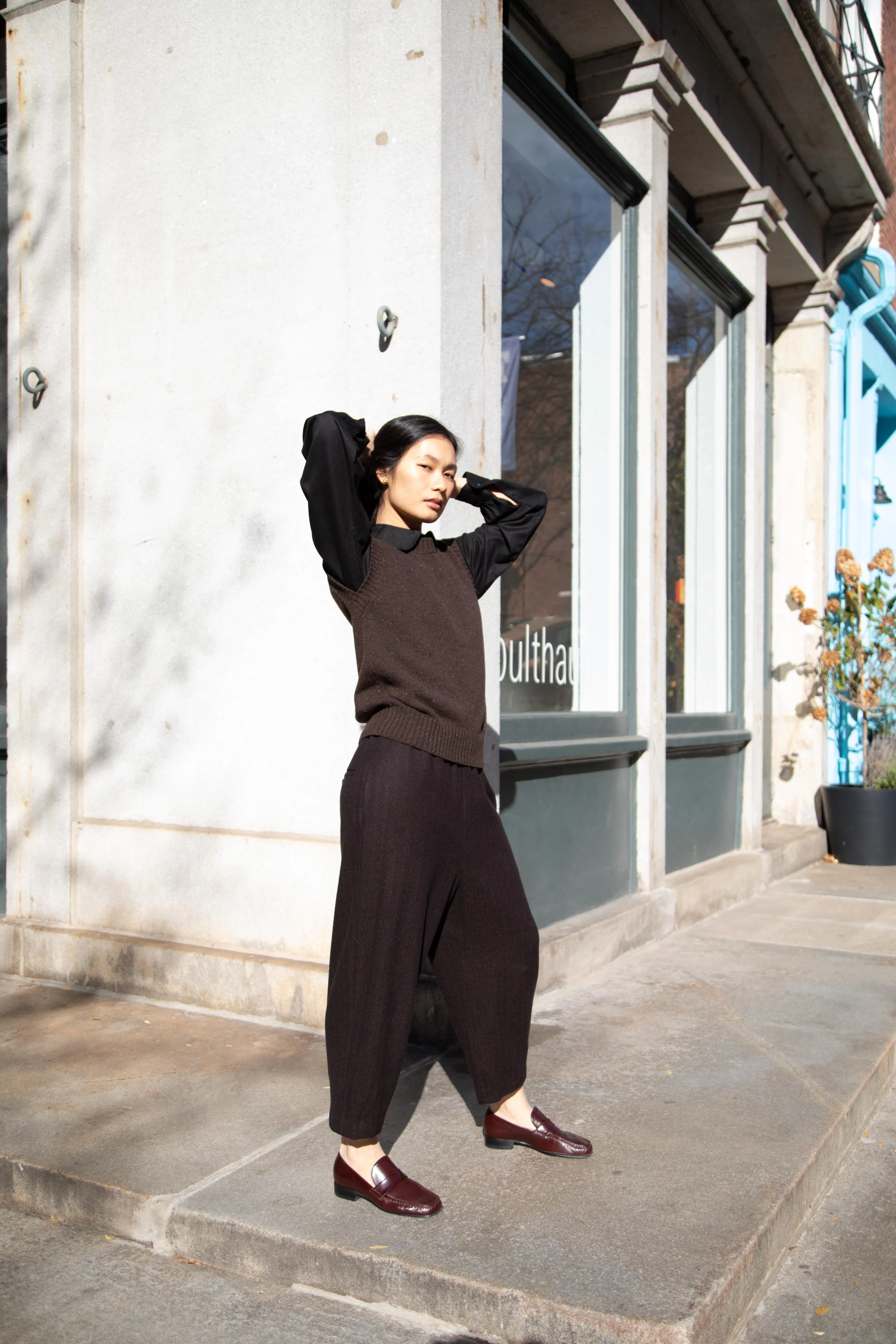 Arts & Science | Hem Easy Dart Pants in Espresso Herringbone - Image 25