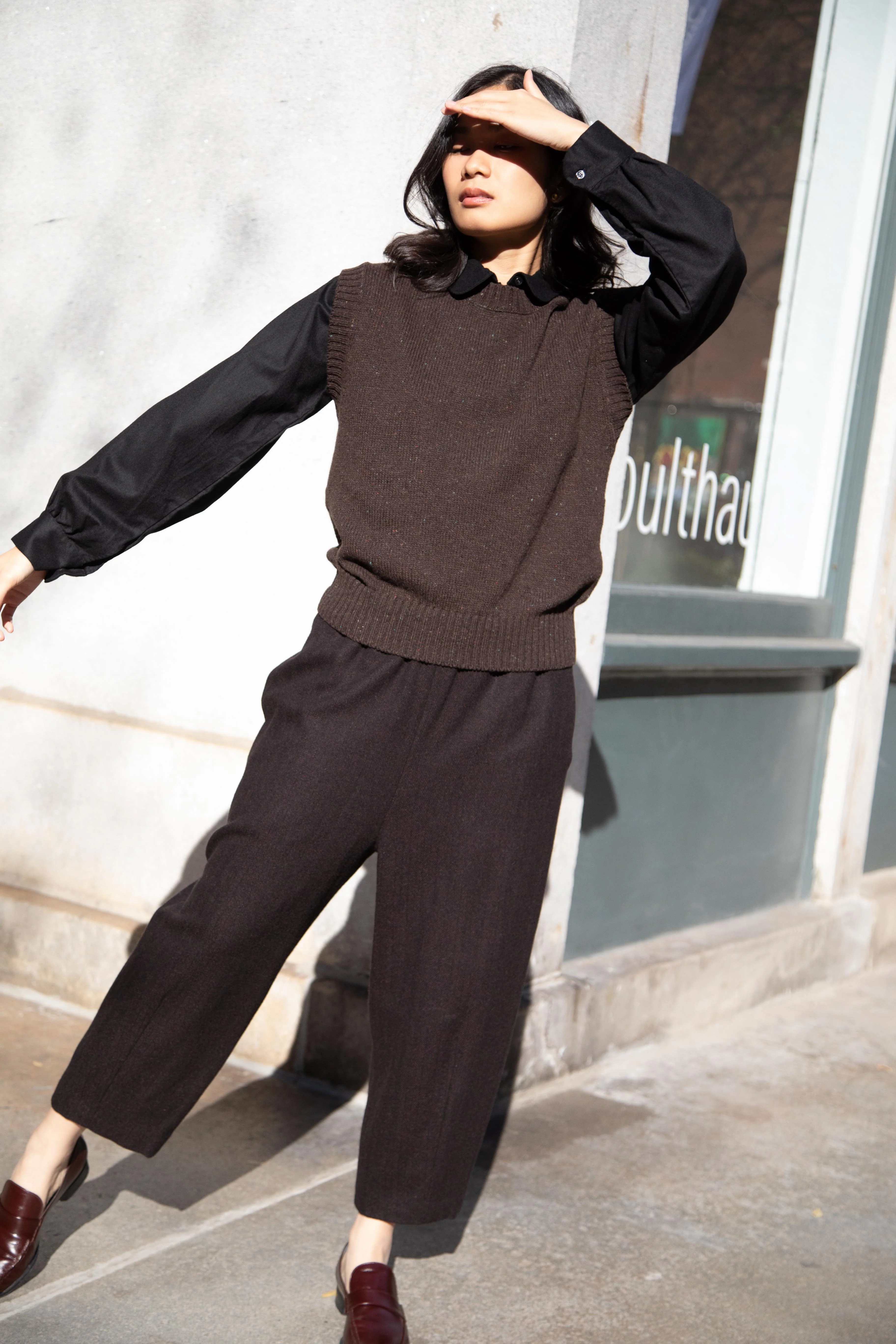 Arts & Science | Hem Easy Dart Pants in Espresso Herringbone - Image 27
