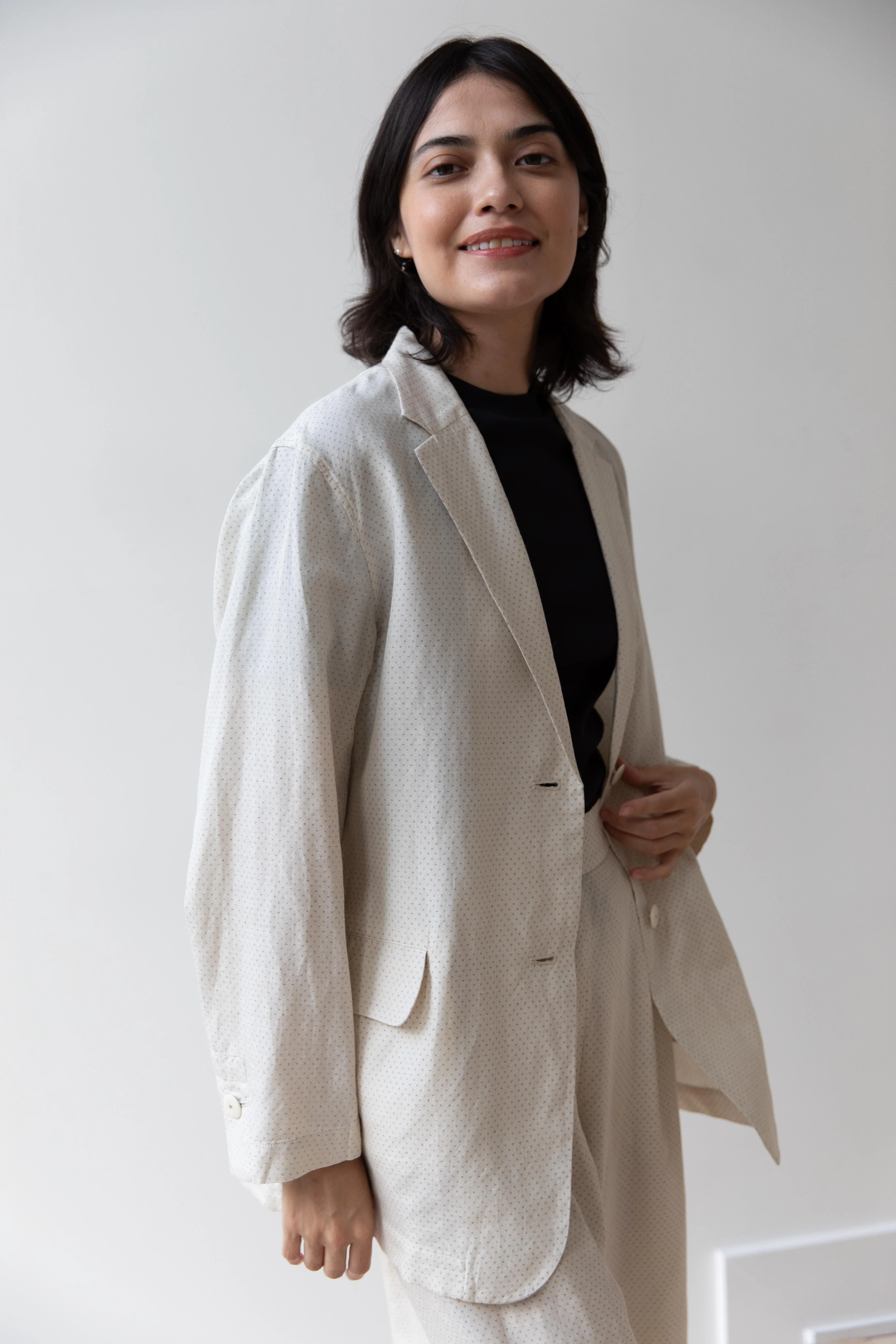 Arts & Science | Loose Fit Jacket Gasuri Ivory - Image 3