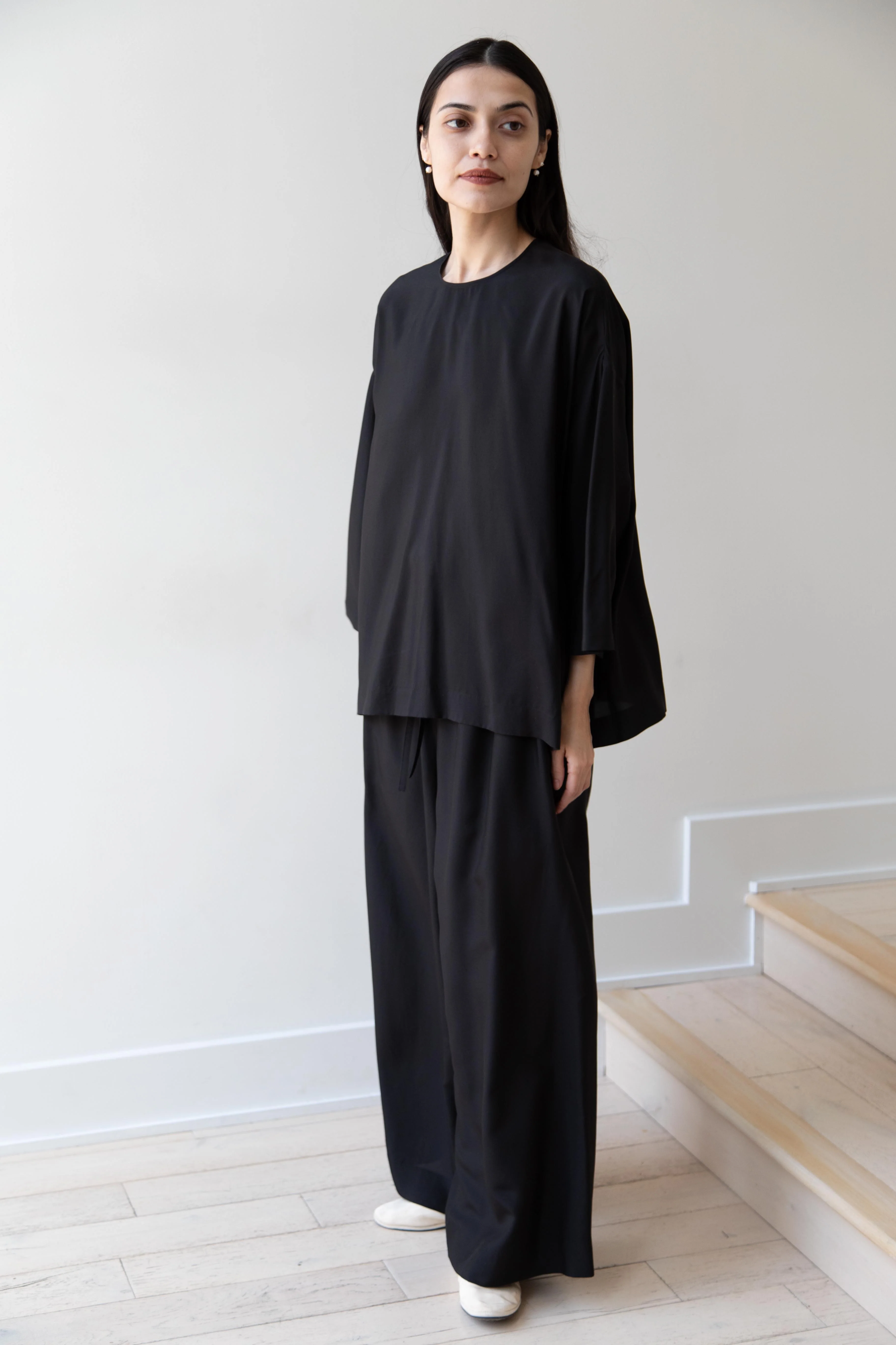 Arts & Science | New Balloon Blouse in Black Silk - Image 20