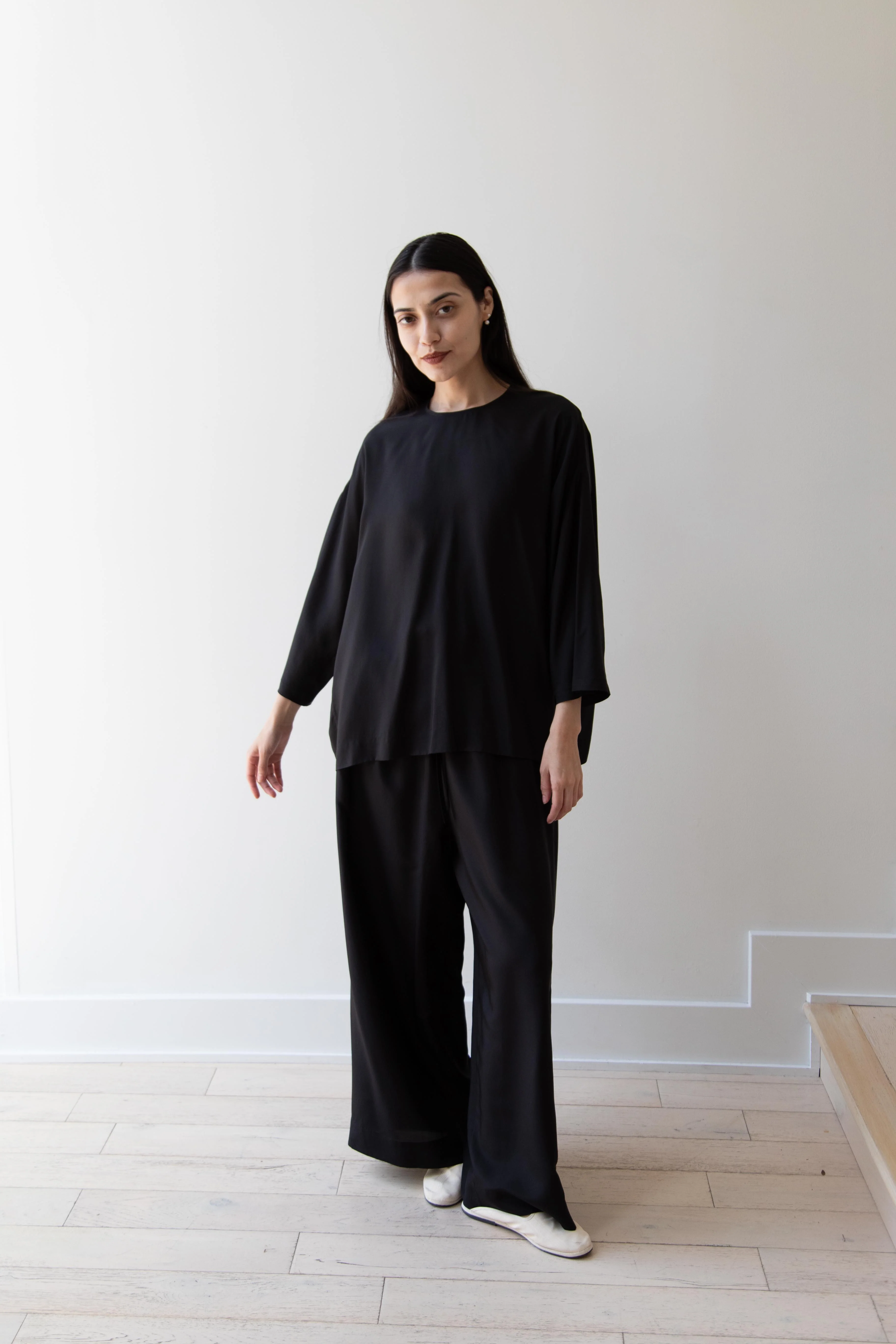 Arts & Science | New Balloon Blouse in Black Silk - Image 8