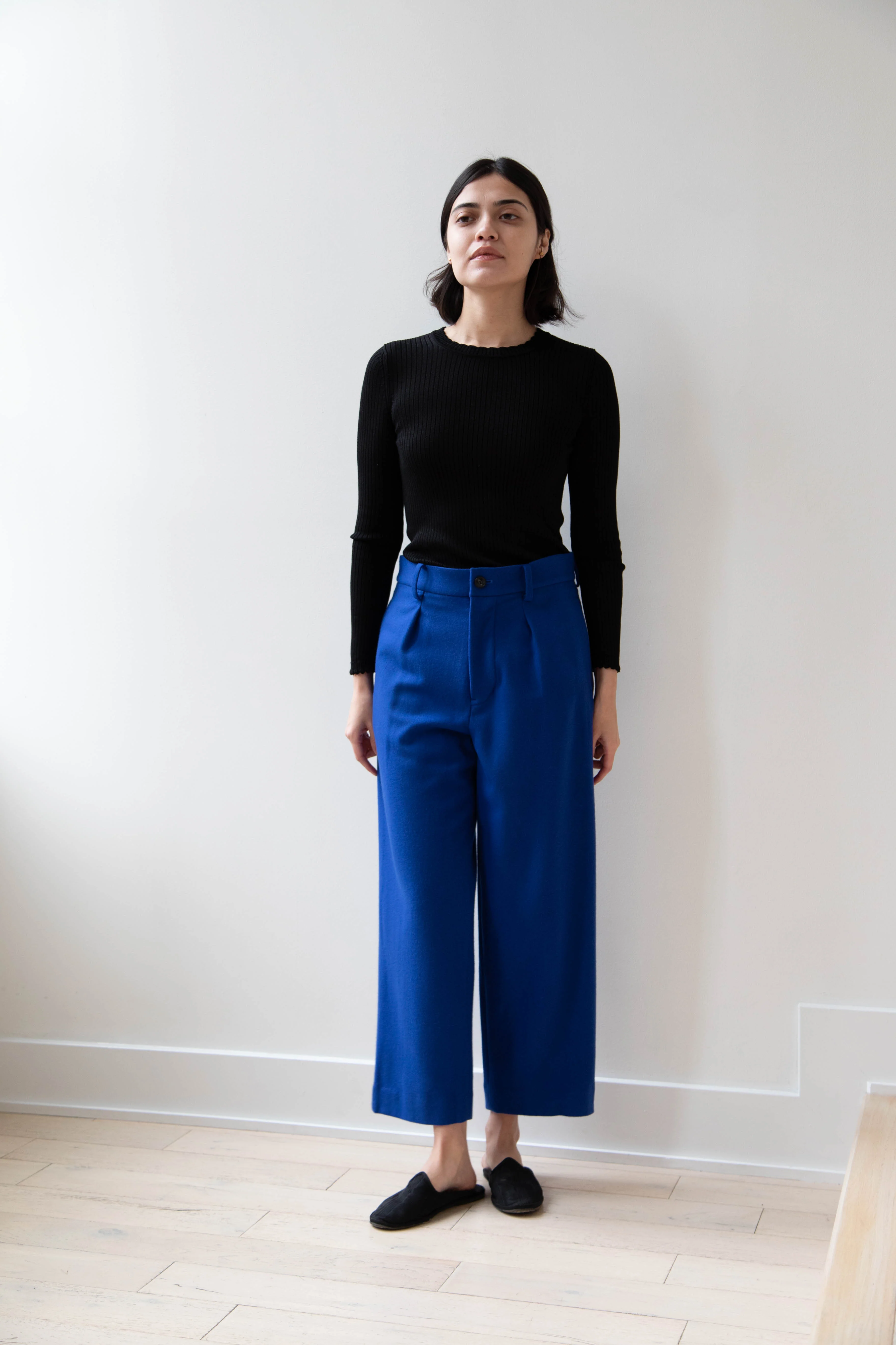 Arts & Science | One Tuck Wide Trousers in Blue - Image 17