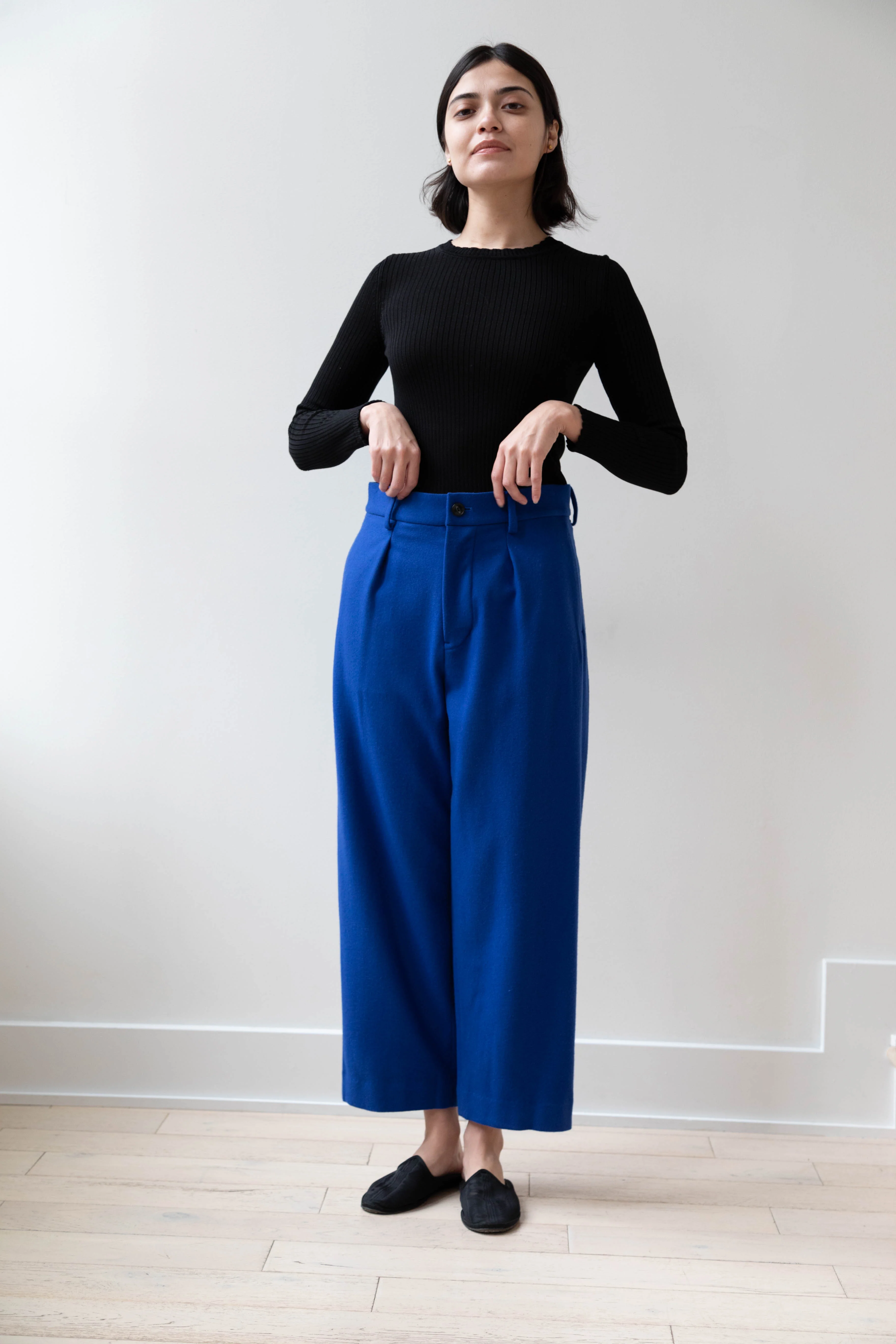 Arts & Science | One Tuck Wide Trousers in Blue - Image 19