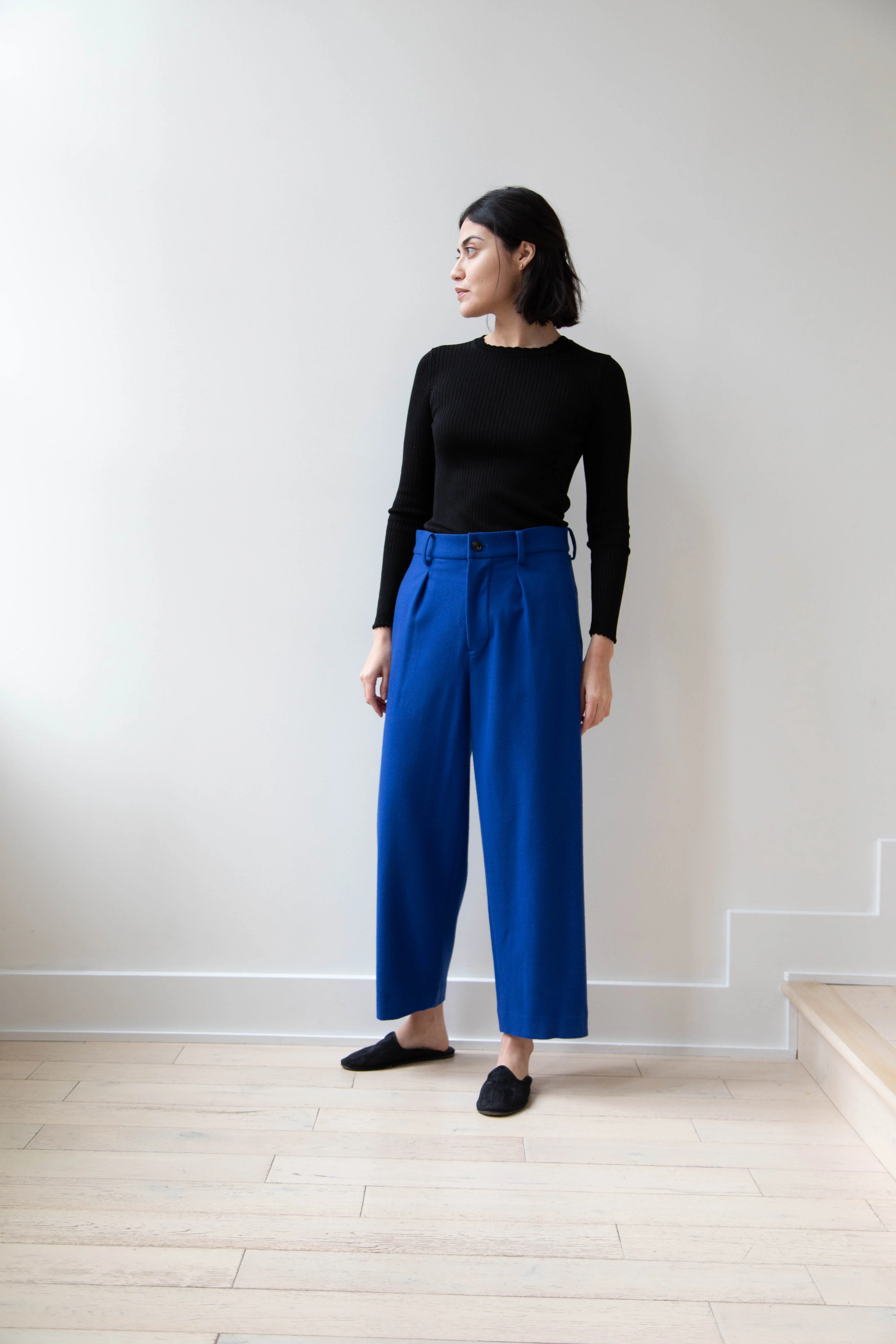 Arts & Science | One Tuck Wide Trousers in Blue - Image 21