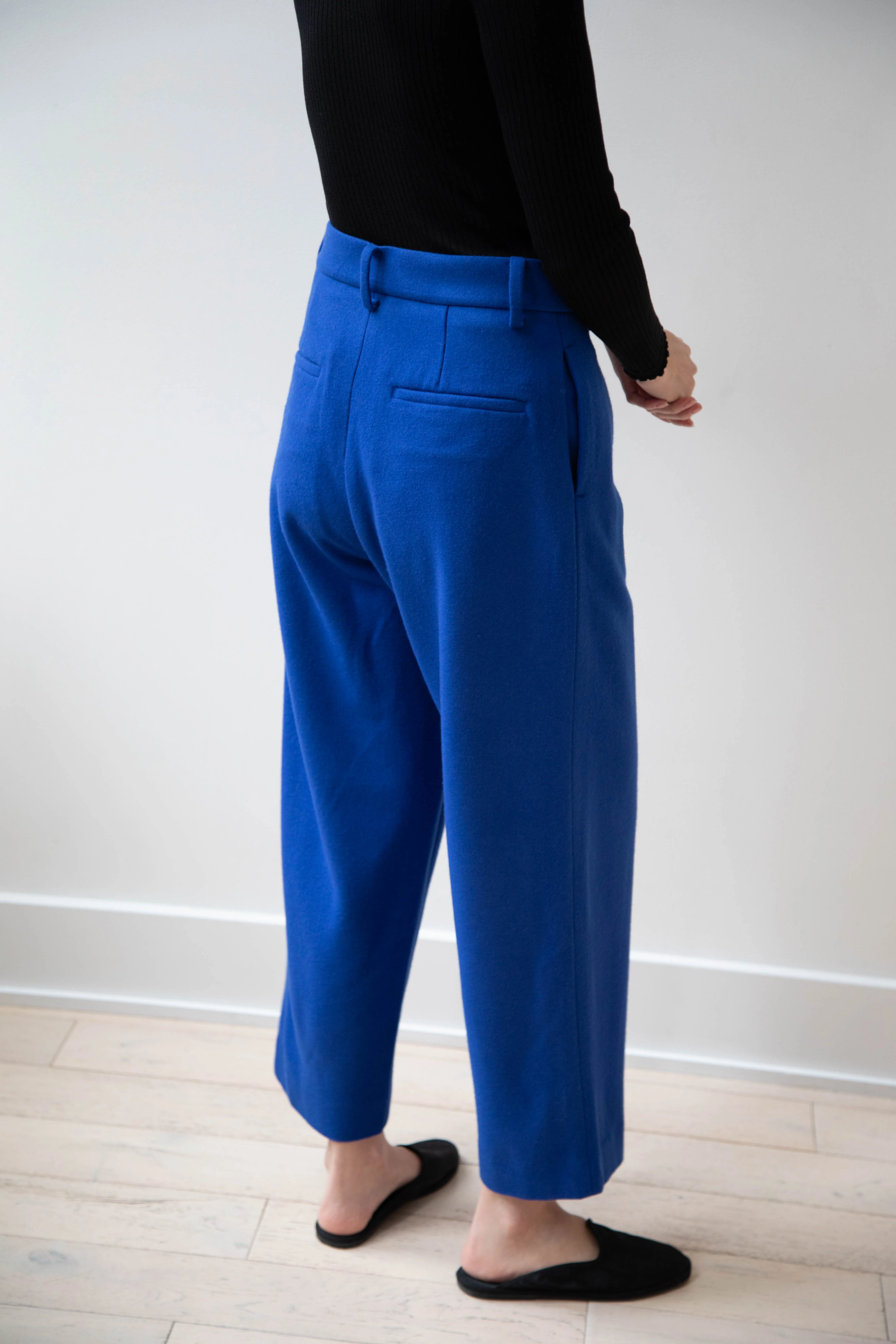Arts & Science | One Tuck Wide Trousers in Blue - Image 5