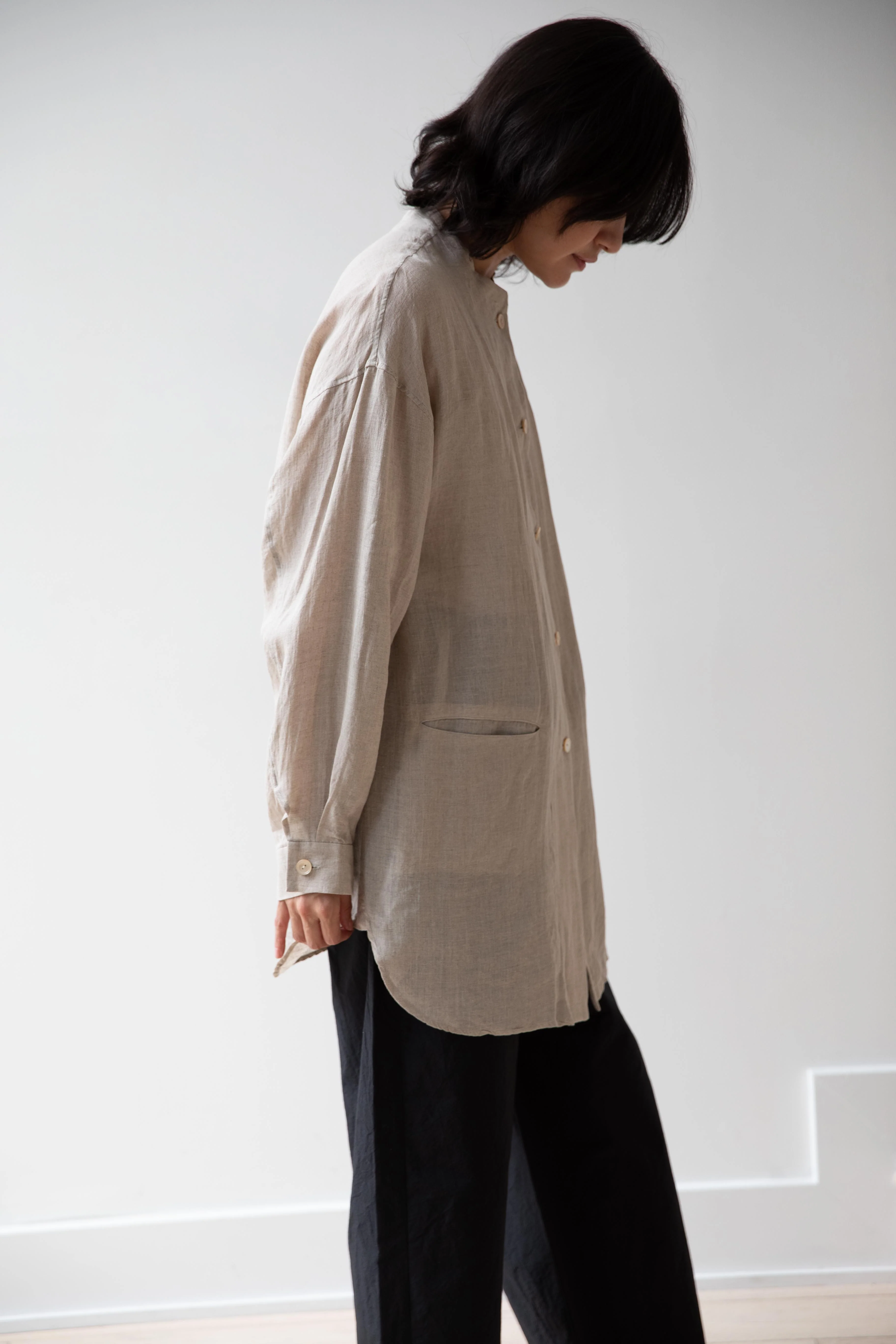 Arts & Science | Pajama Long Shirt in Natural Fine Linen - Image 11