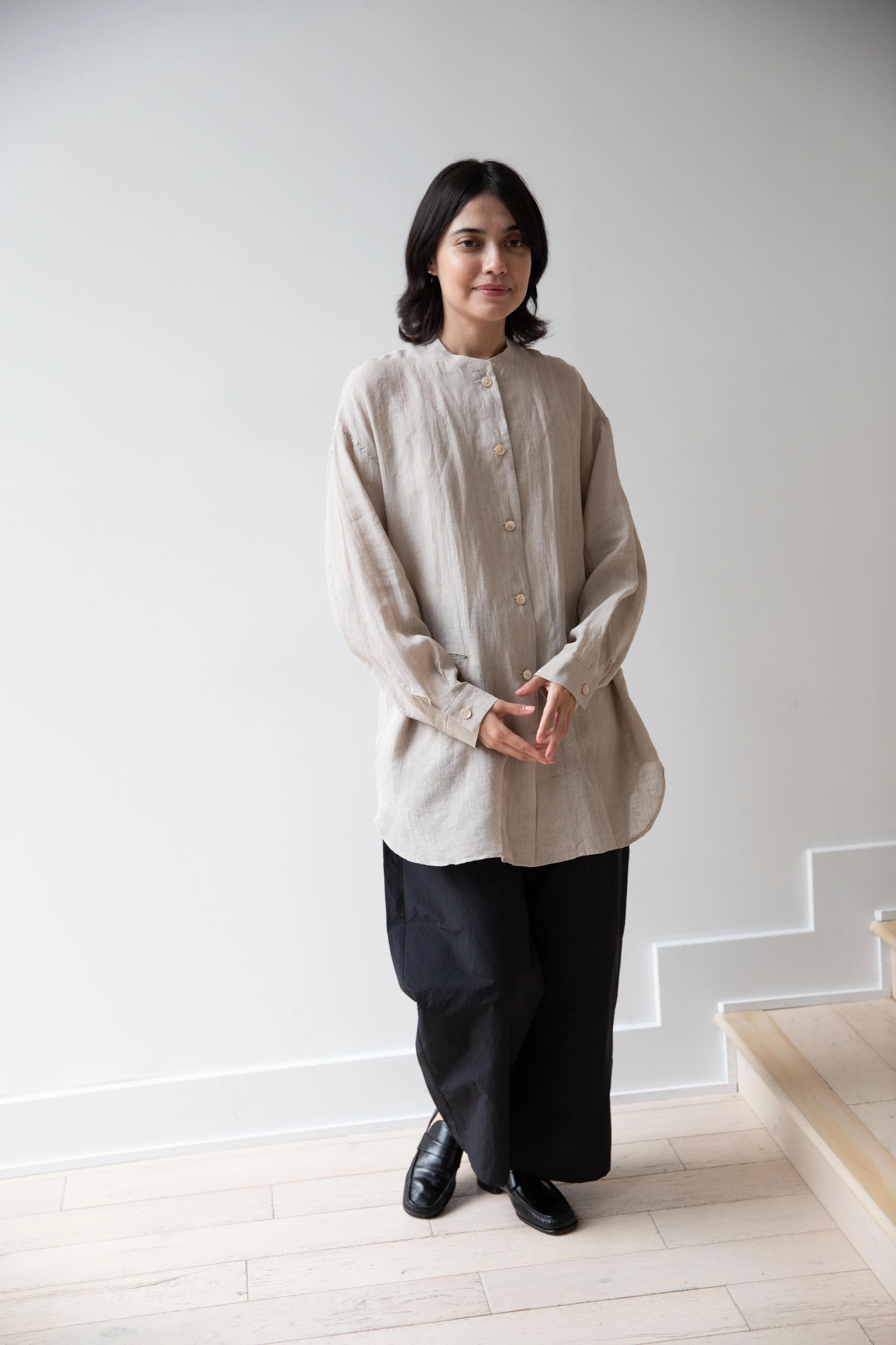 Arts & Science | Pajama Long Shirt in Natural Fine Linen - Image 14