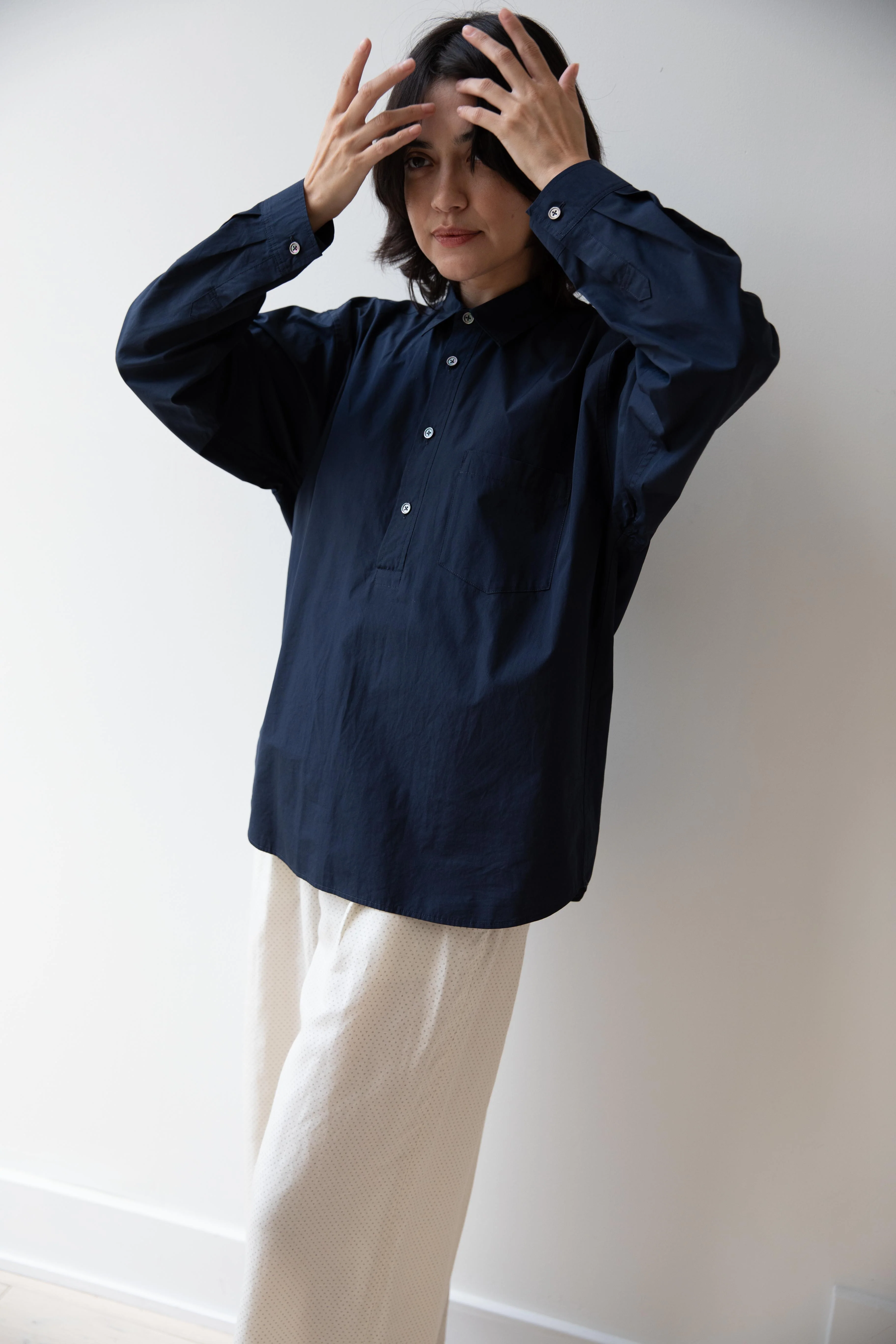 Arts & Science | Regular Collar Standard Shirt Pullover in Navy - Image 27