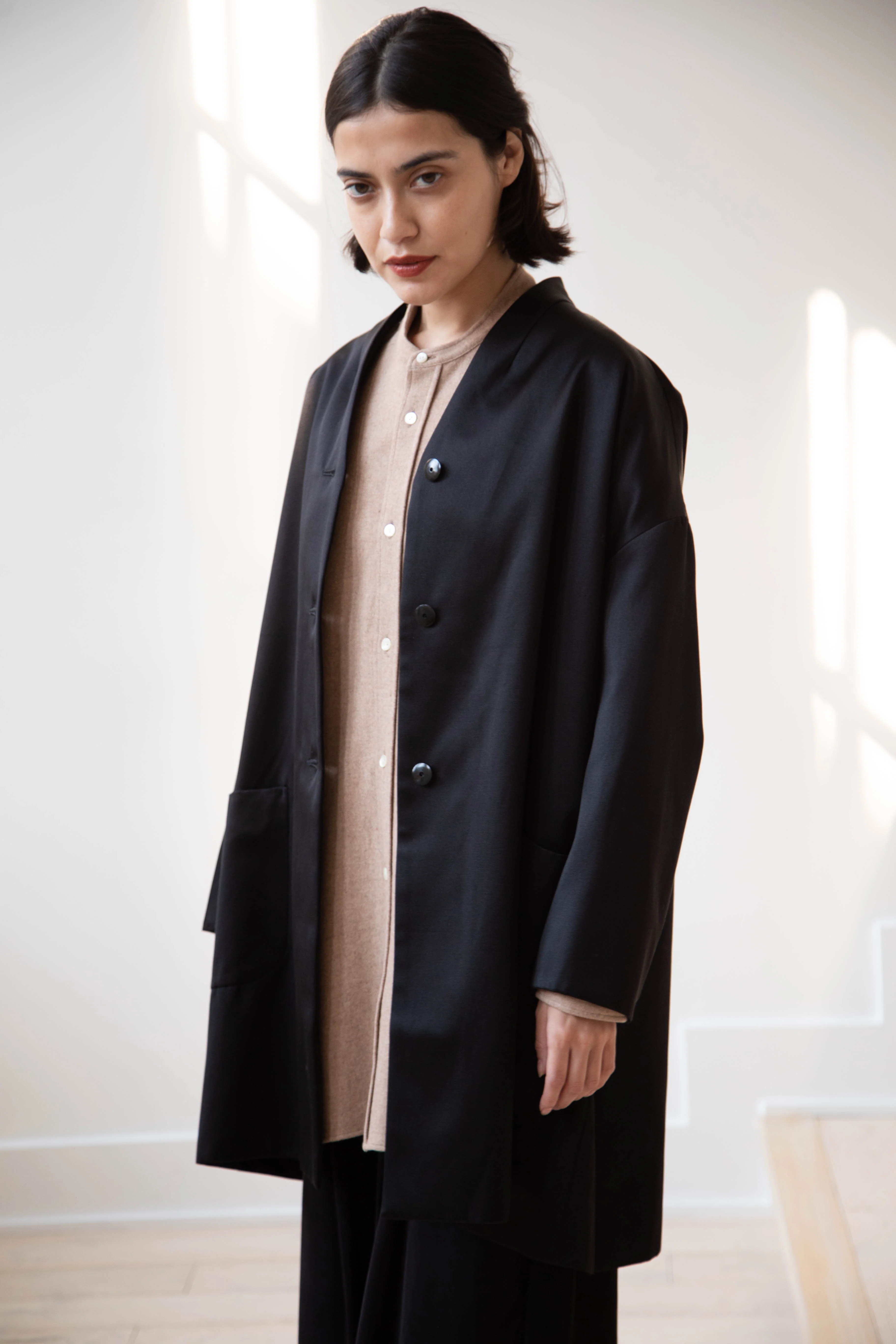 Arts & Science | Robe Cardigan Jacket in Cotton Silk Satin - Image 2