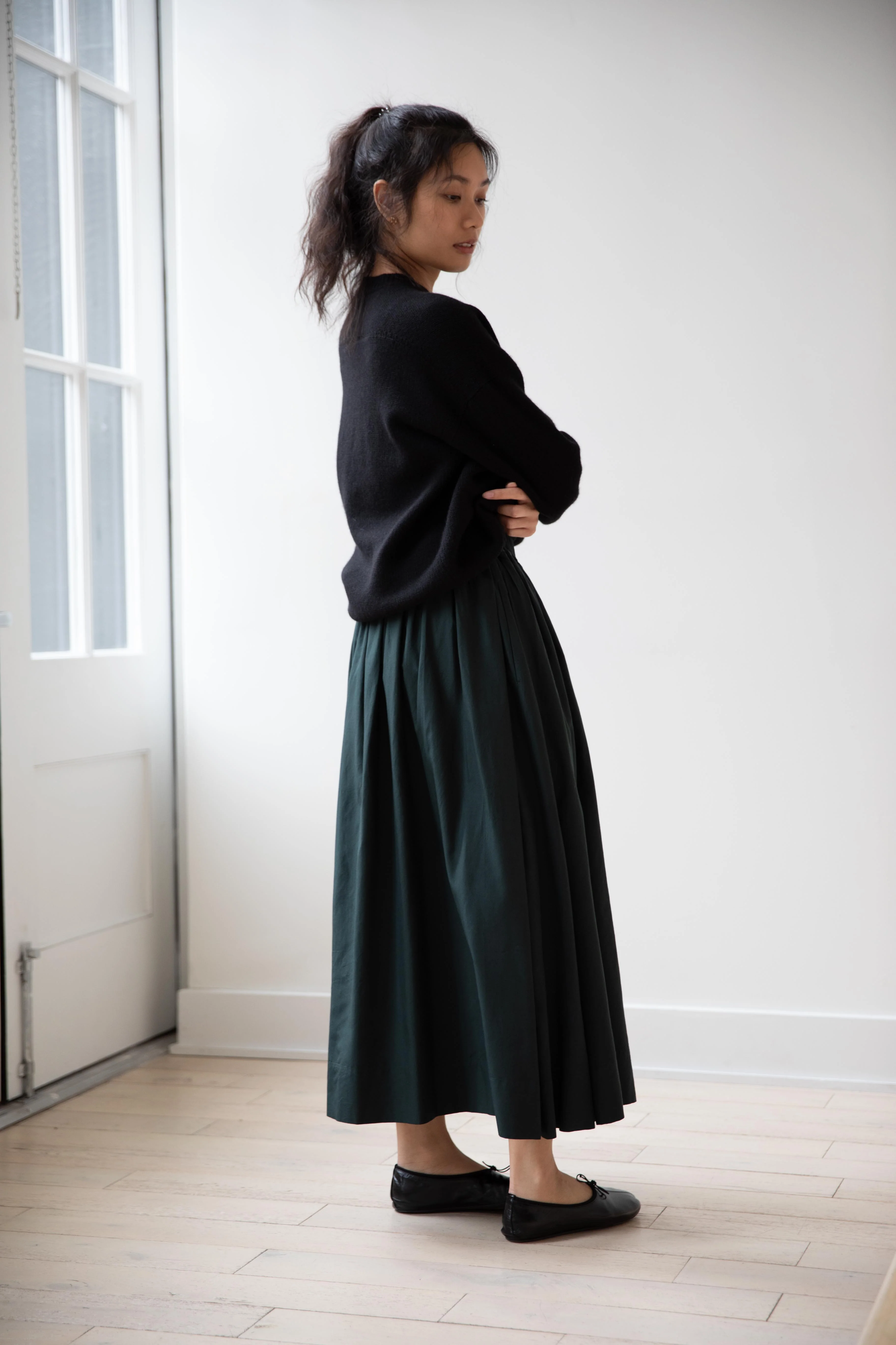 Arts & Science | Side Tuck Gather Skirt in Green - Image 19