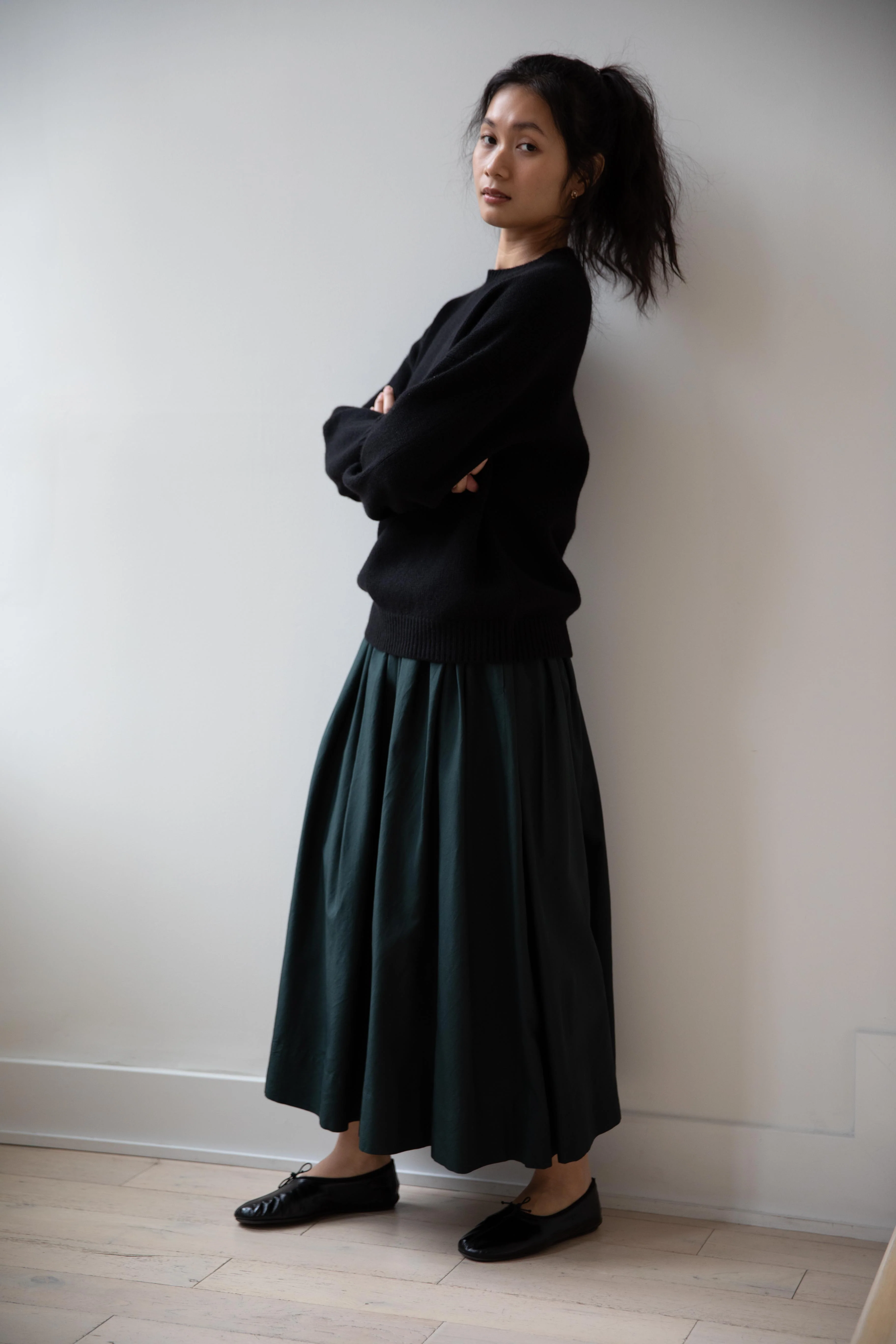 Arts & Science | Side Tuck Gather Skirt in Green - Image 29