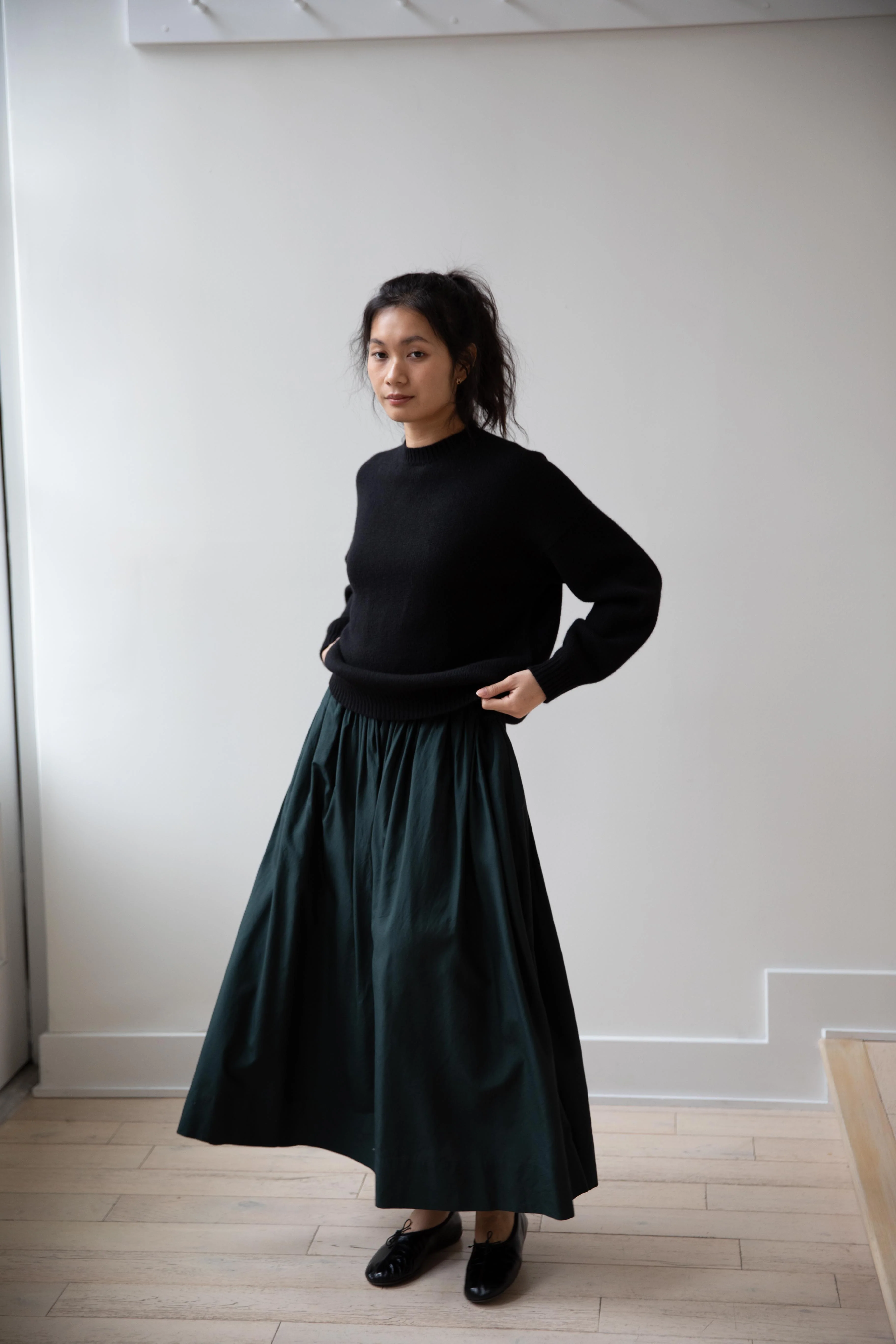 Arts & Science | Side Tuck Gather Skirt in Green - Image 39
