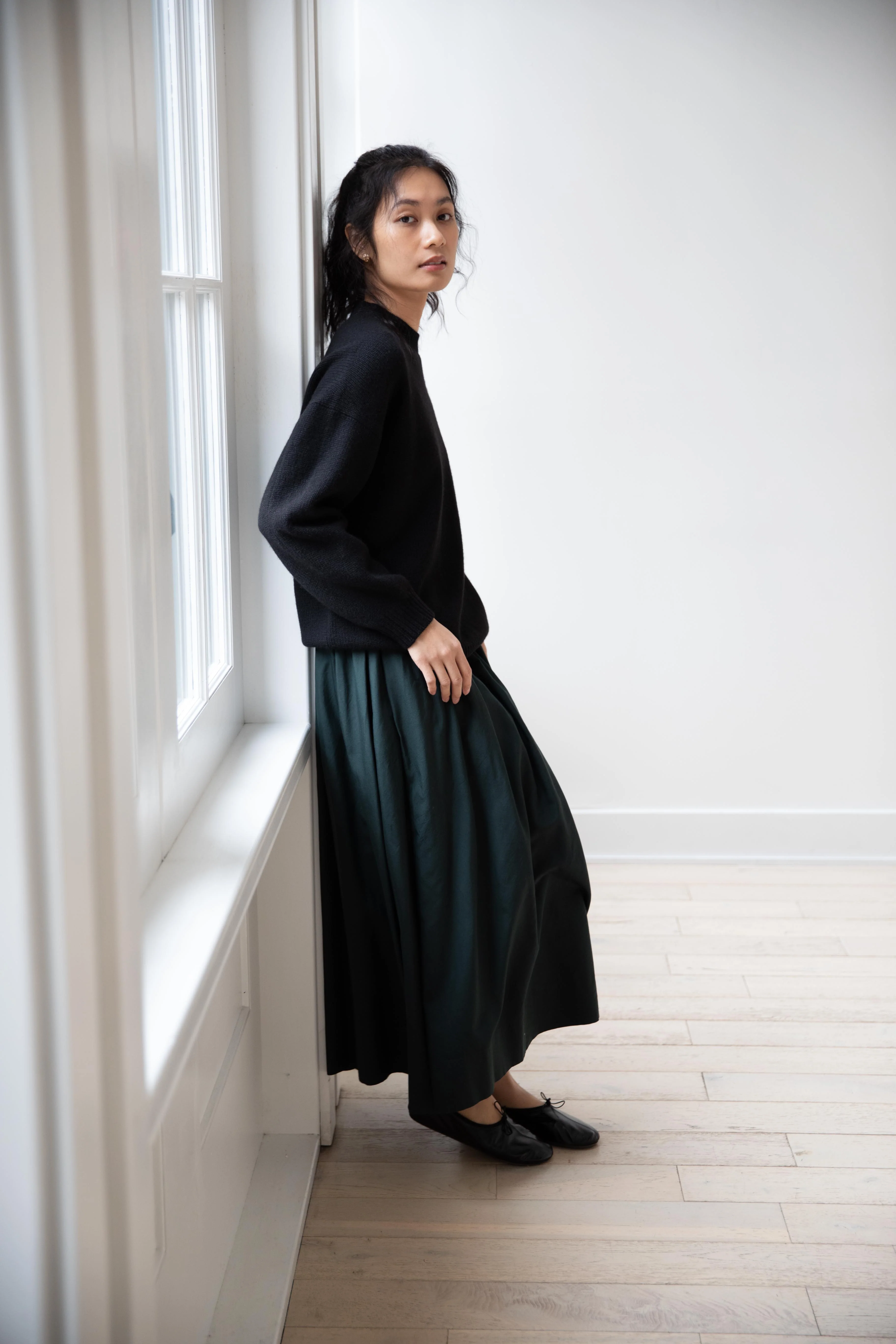 Arts & Science | Side Tuck Gather Skirt in Green - Image 46