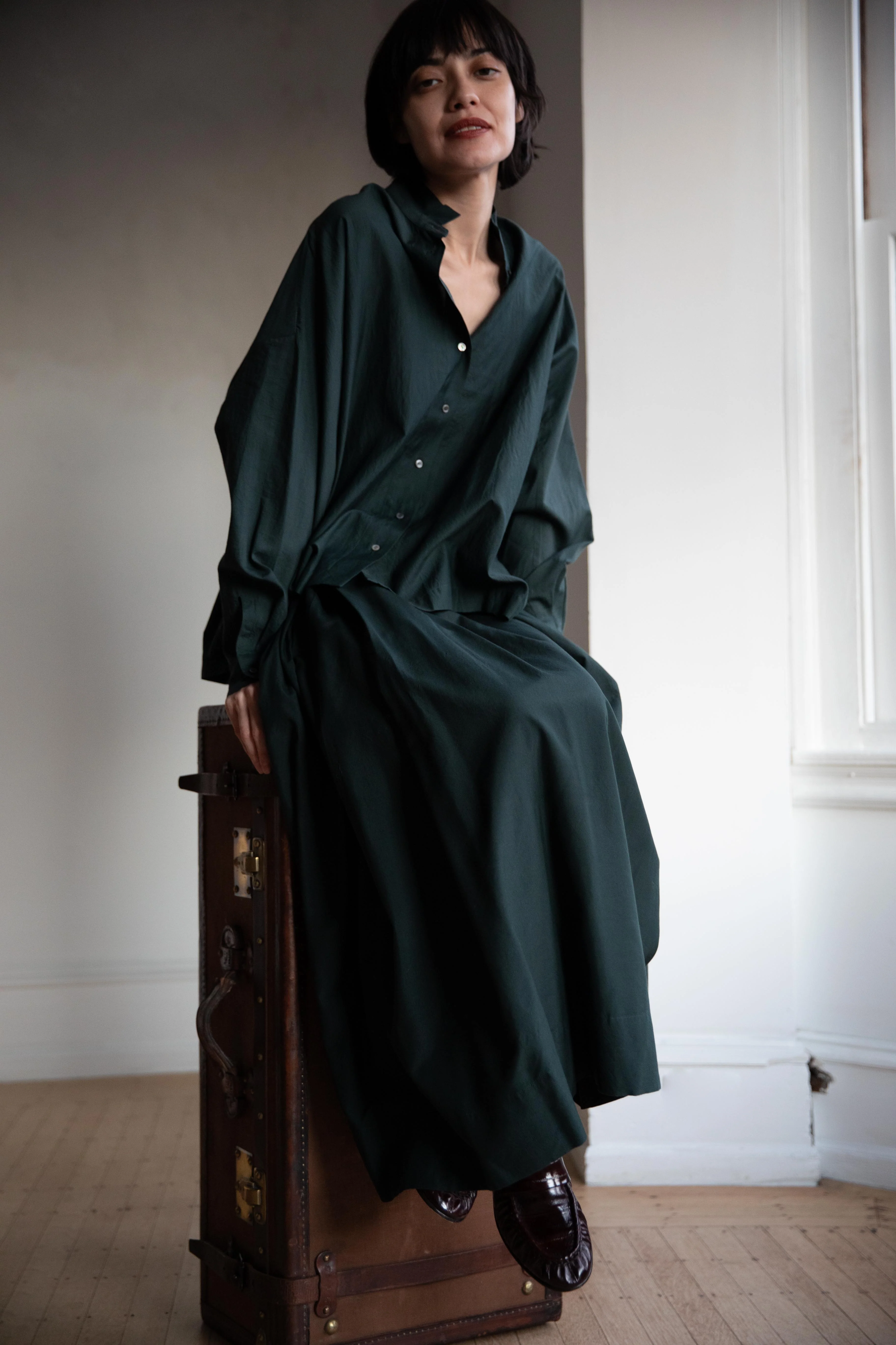Arts & Science | Side Tuck Gather Skirt in Green - Image 55