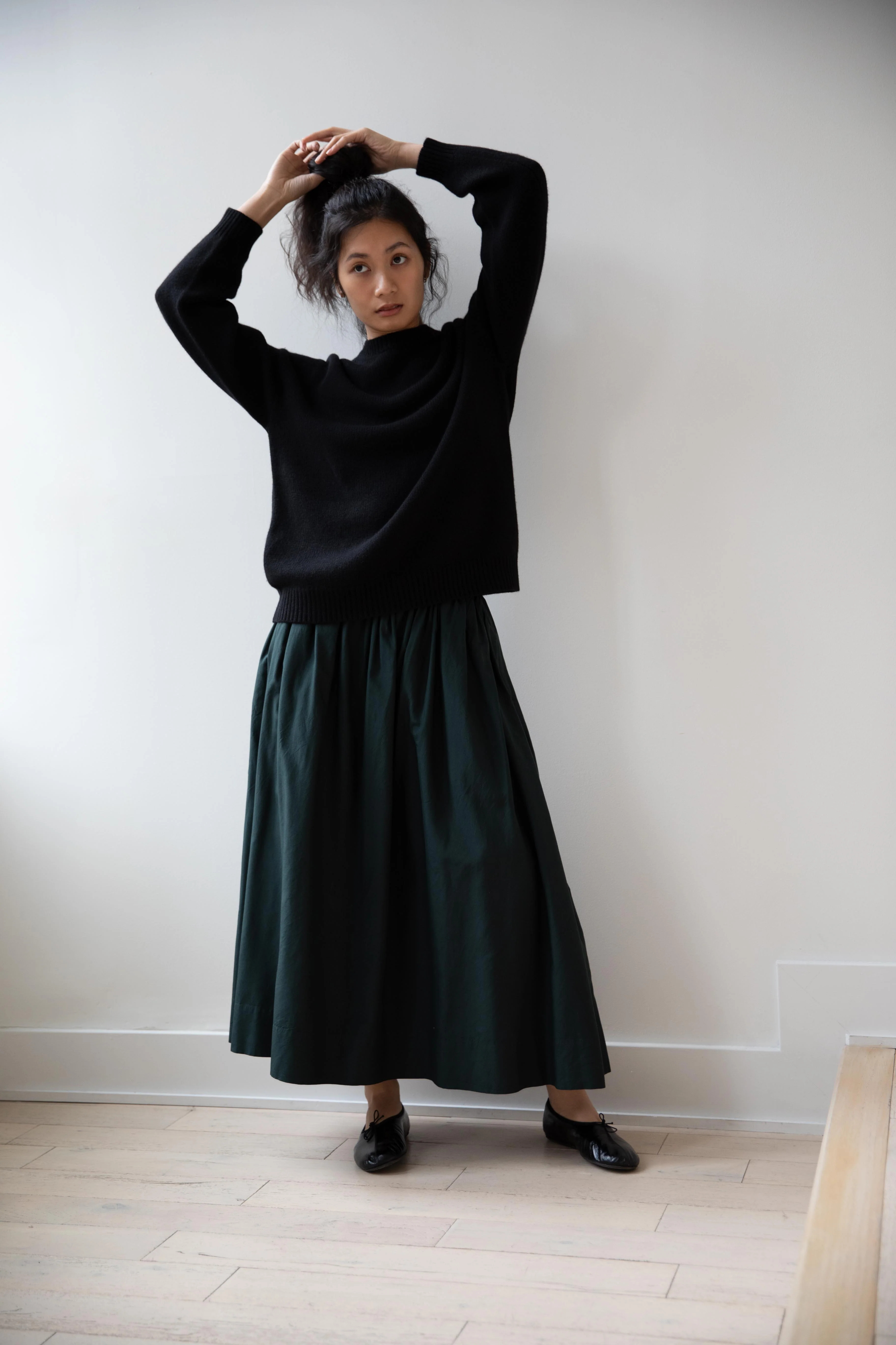 Arts & Science | Side Tuck Gather Skirt in Green - Image 6