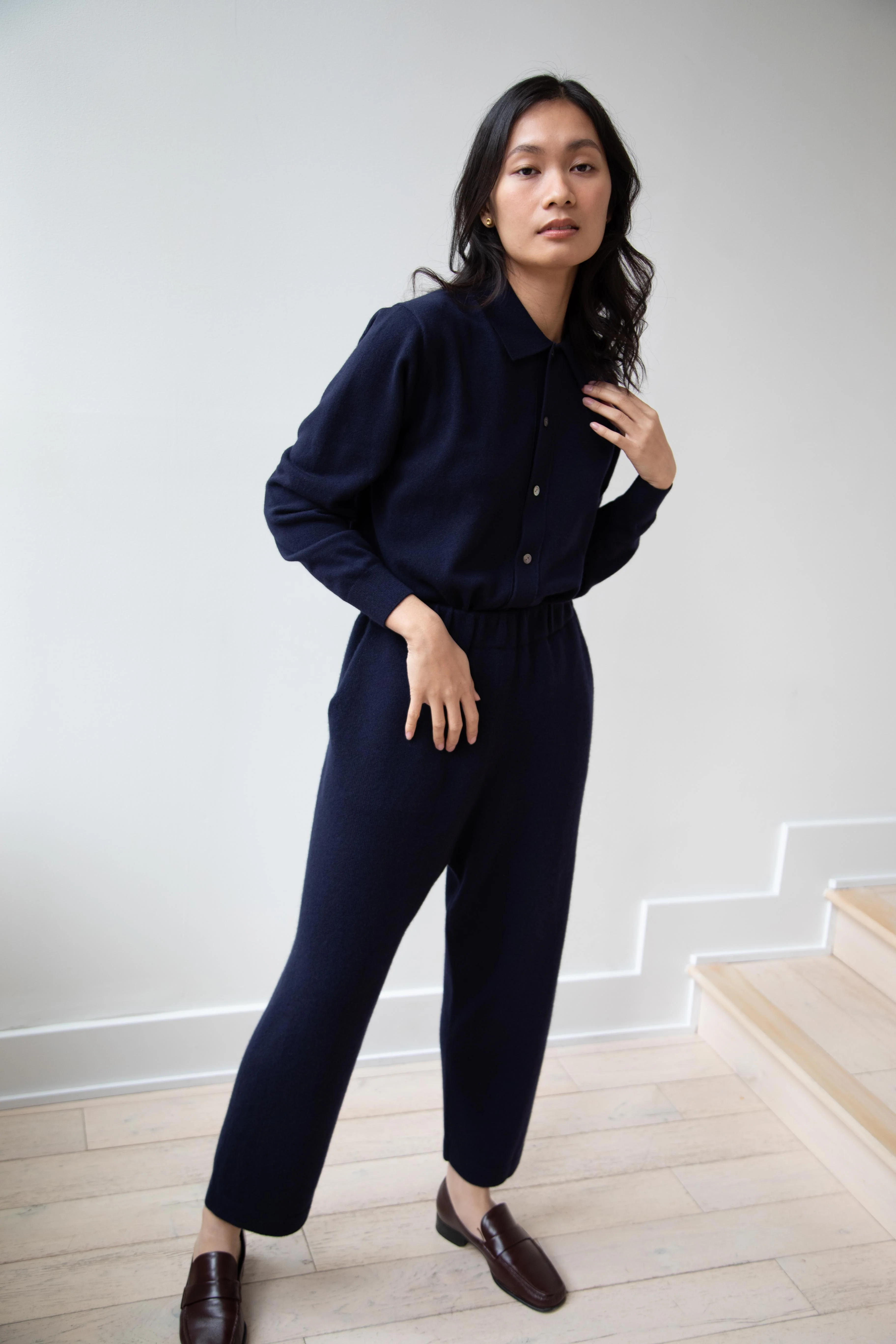 Arts & Science | Simple Easy Knit Cashmere Pants in Navy - Image 35
