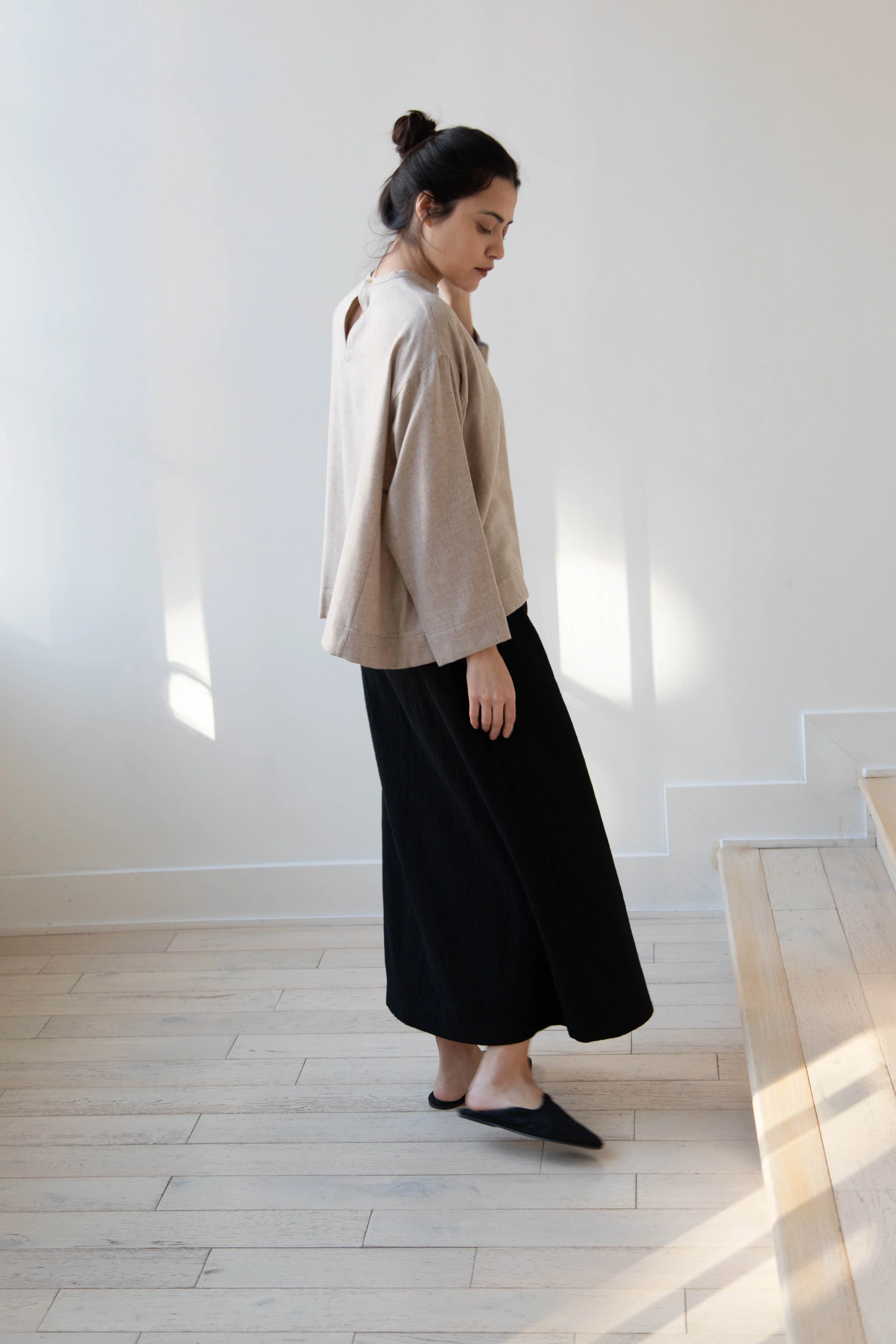Arts & Science Tent Top in Taupe Cashmere Silk - Image 18