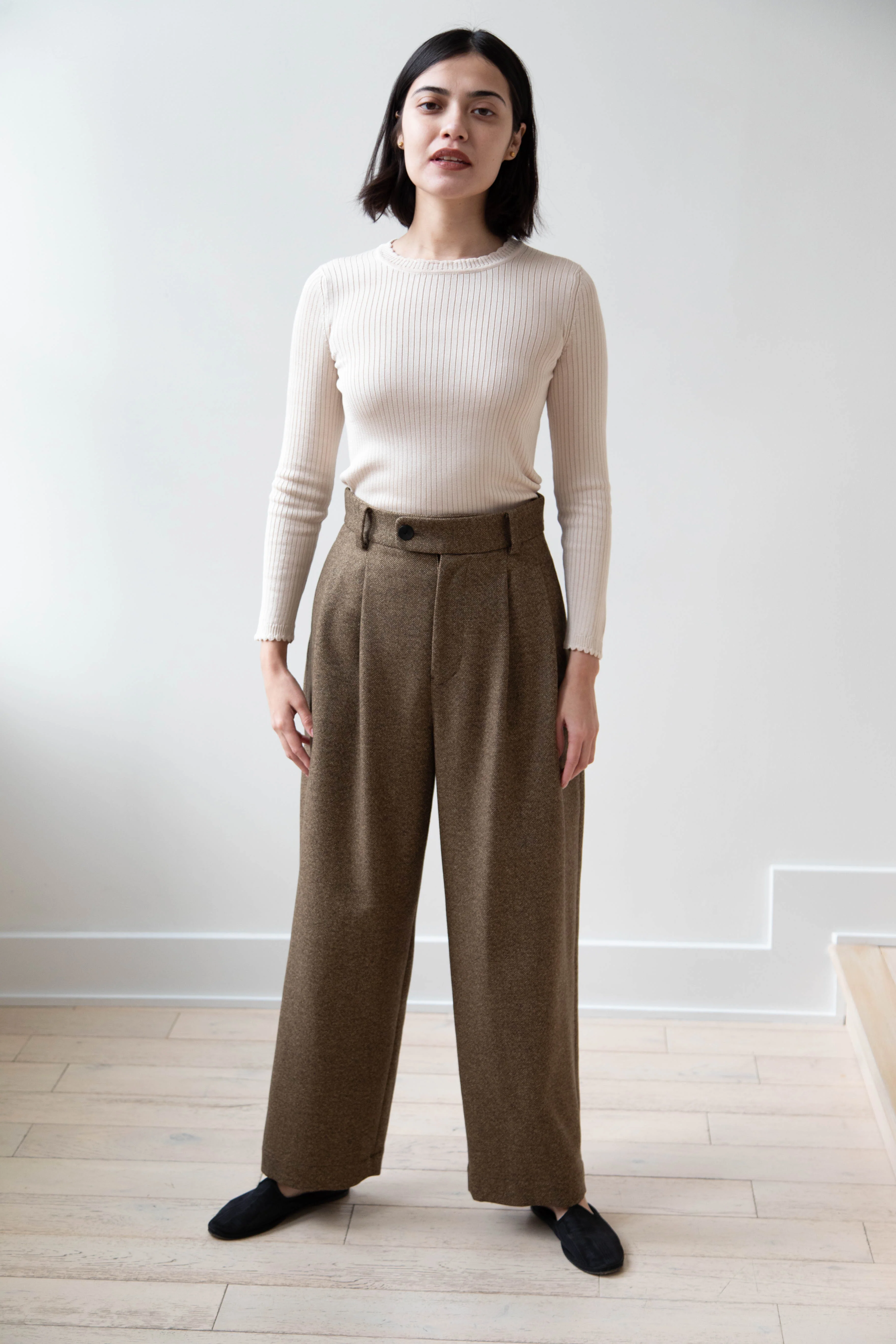 Arts & Science | Tuck Front Trousers in Yorimoku Tweed Wool - Image 32