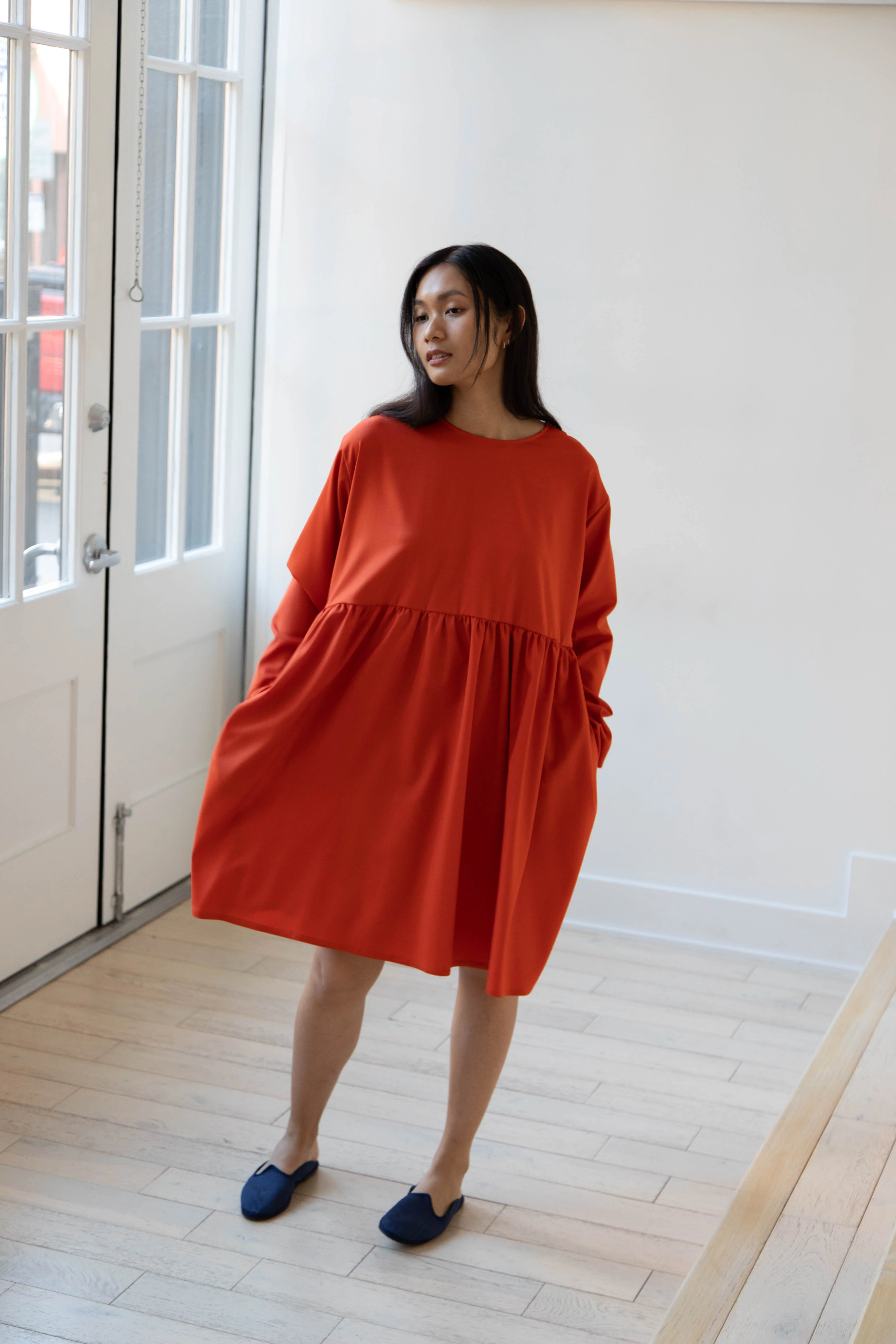 Asciari | Aquamarine Dress in Orange Tropical Wool - Image 11