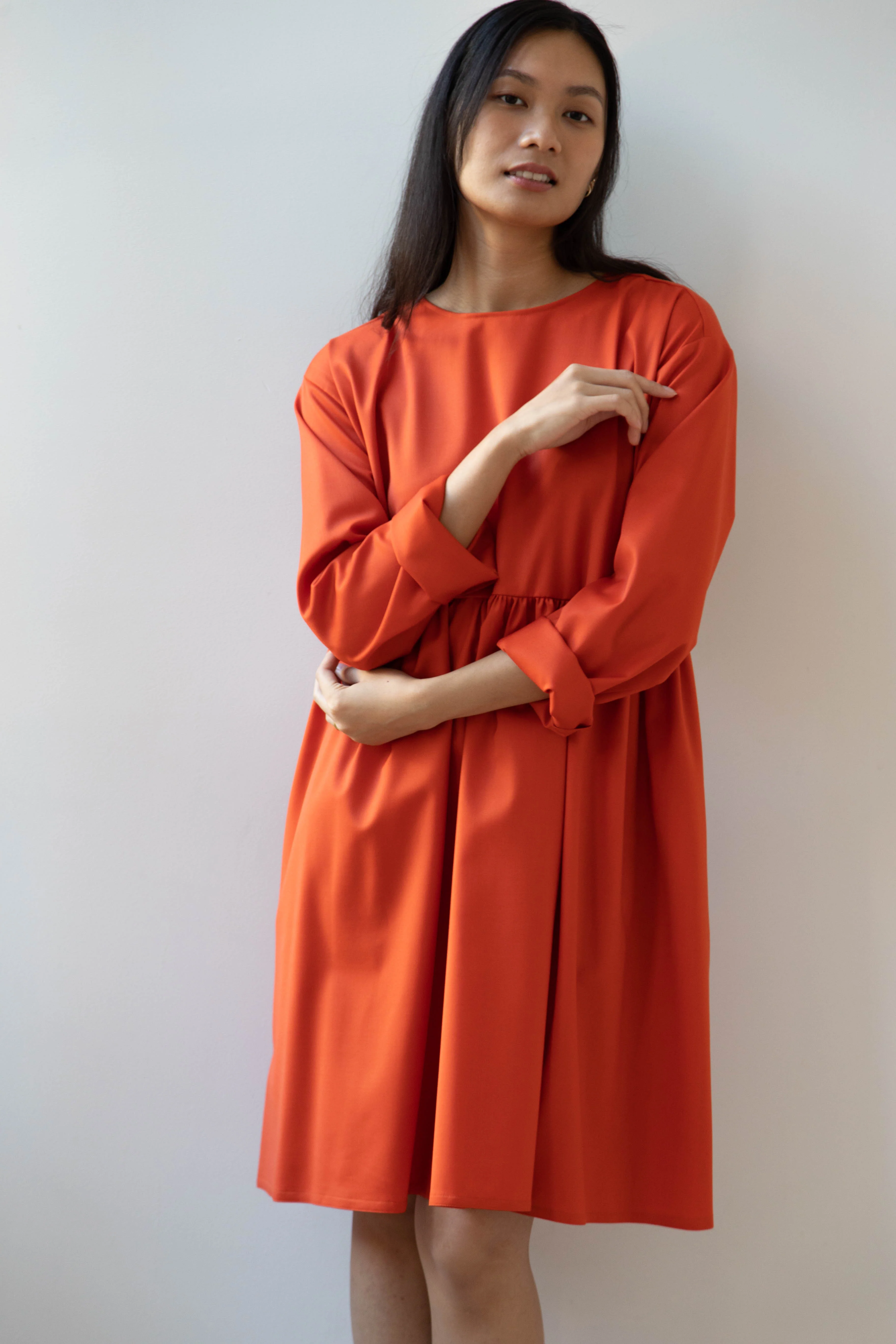 Asciari | Aquamarine Dress in Orange Tropical Wool - Image 26