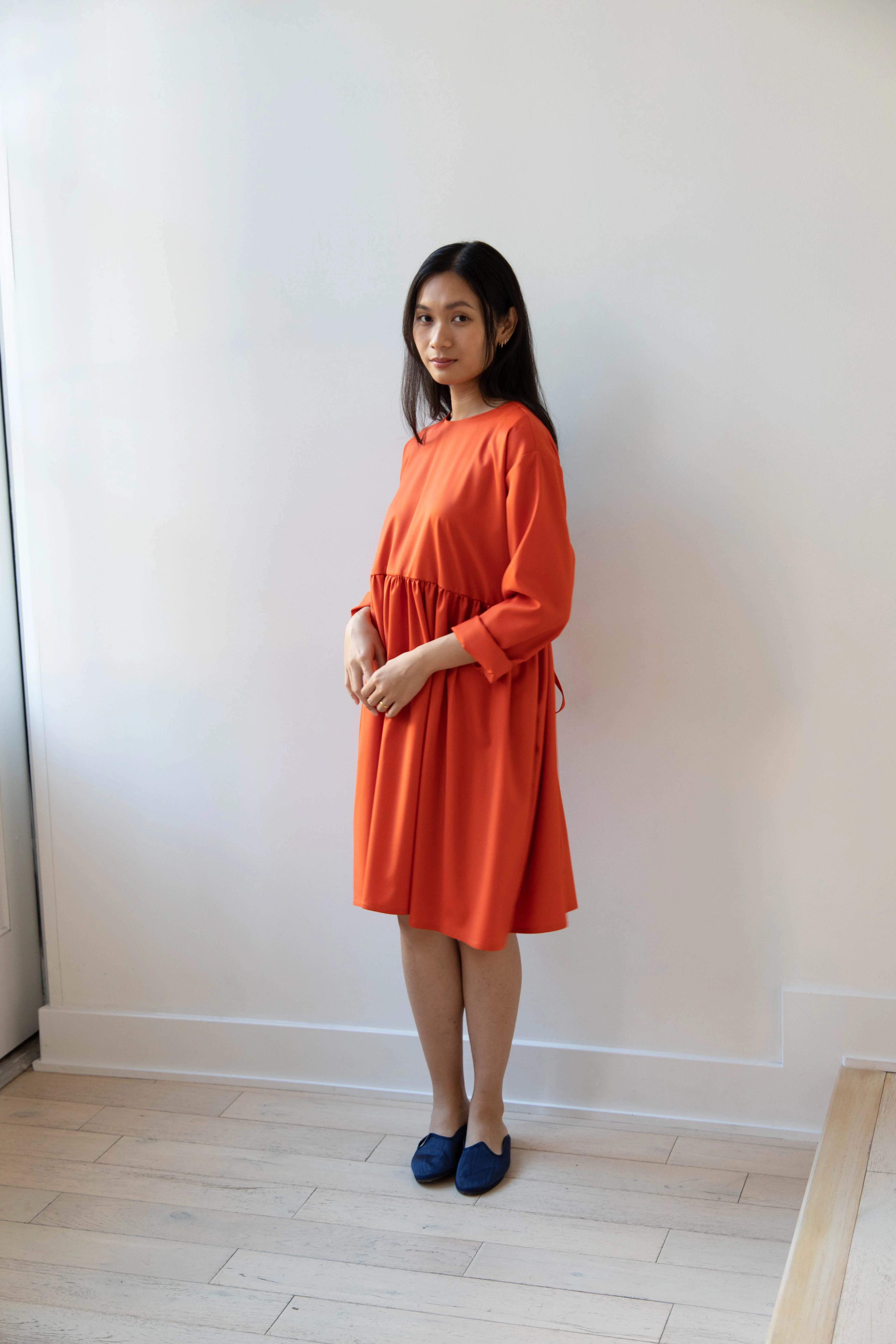 Asciari | Aquamarine Dress in Orange Tropical Wool - Image 27