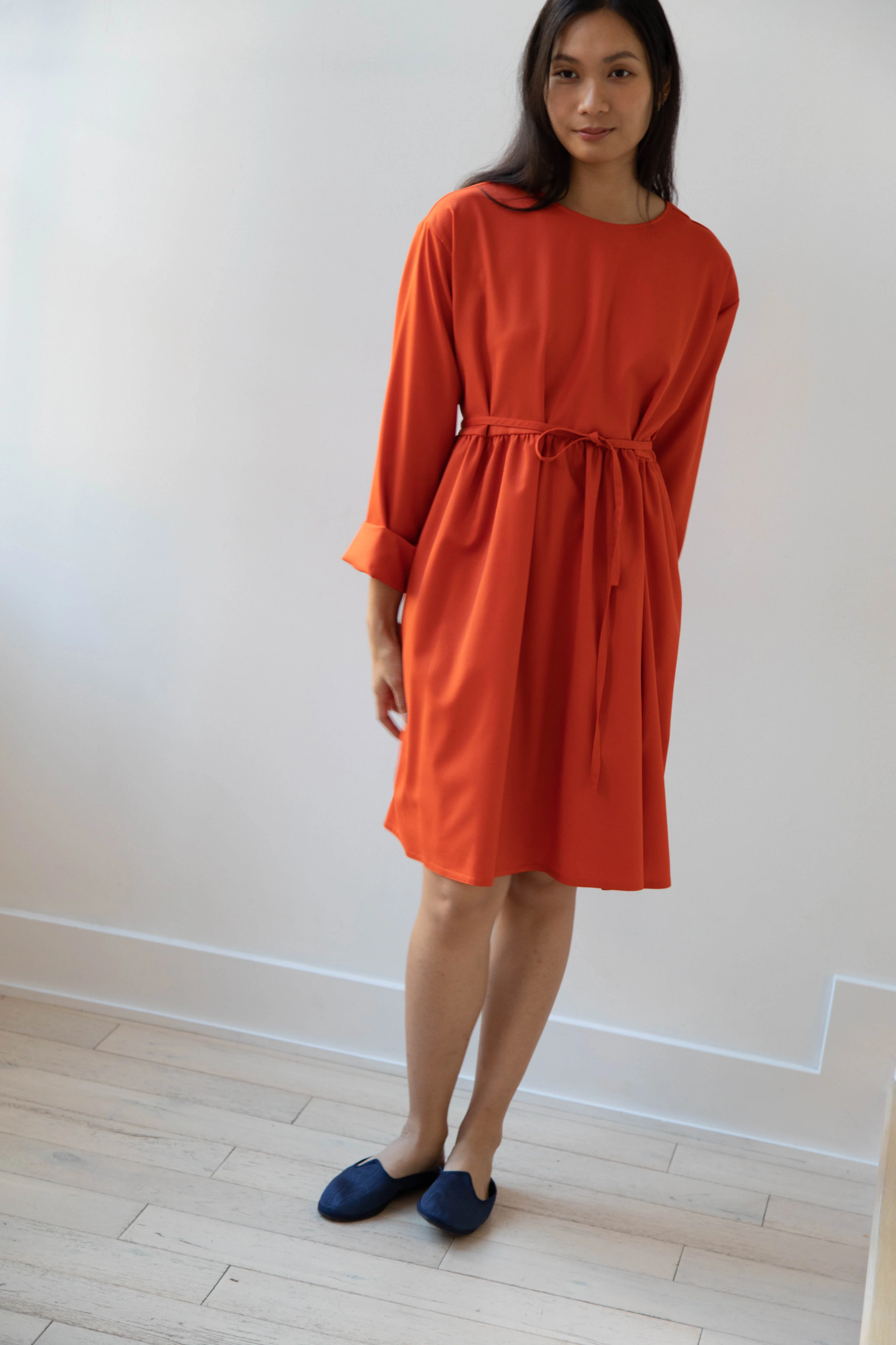 Asciari | Aquamarine Dress in Orange Tropical Wool - Image 32