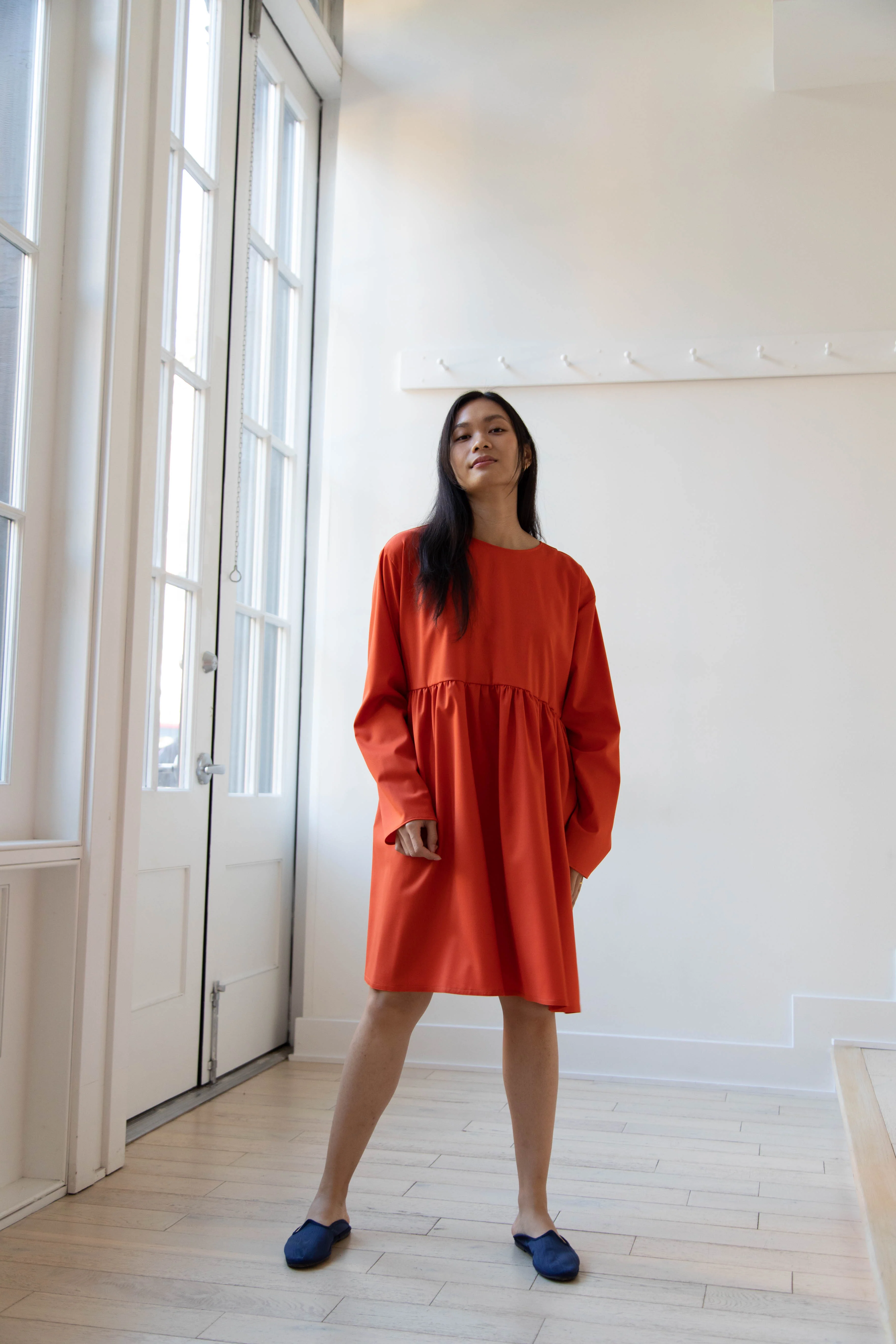 Asciari | Aquamarine Dress in Orange Tropical Wool - Image 5