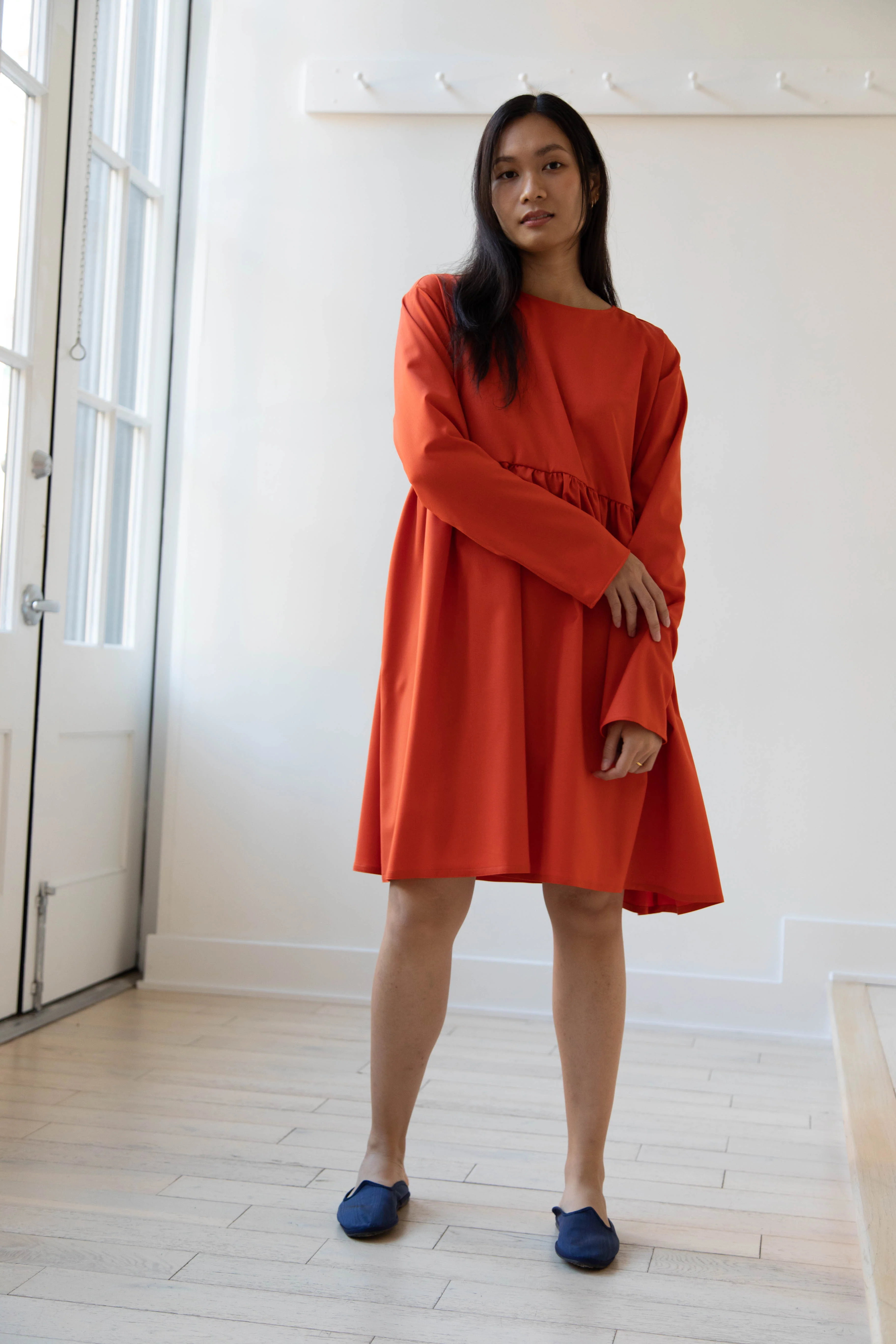 Asciari | Aquamarine Dress in Orange Tropical Wool - Image 6