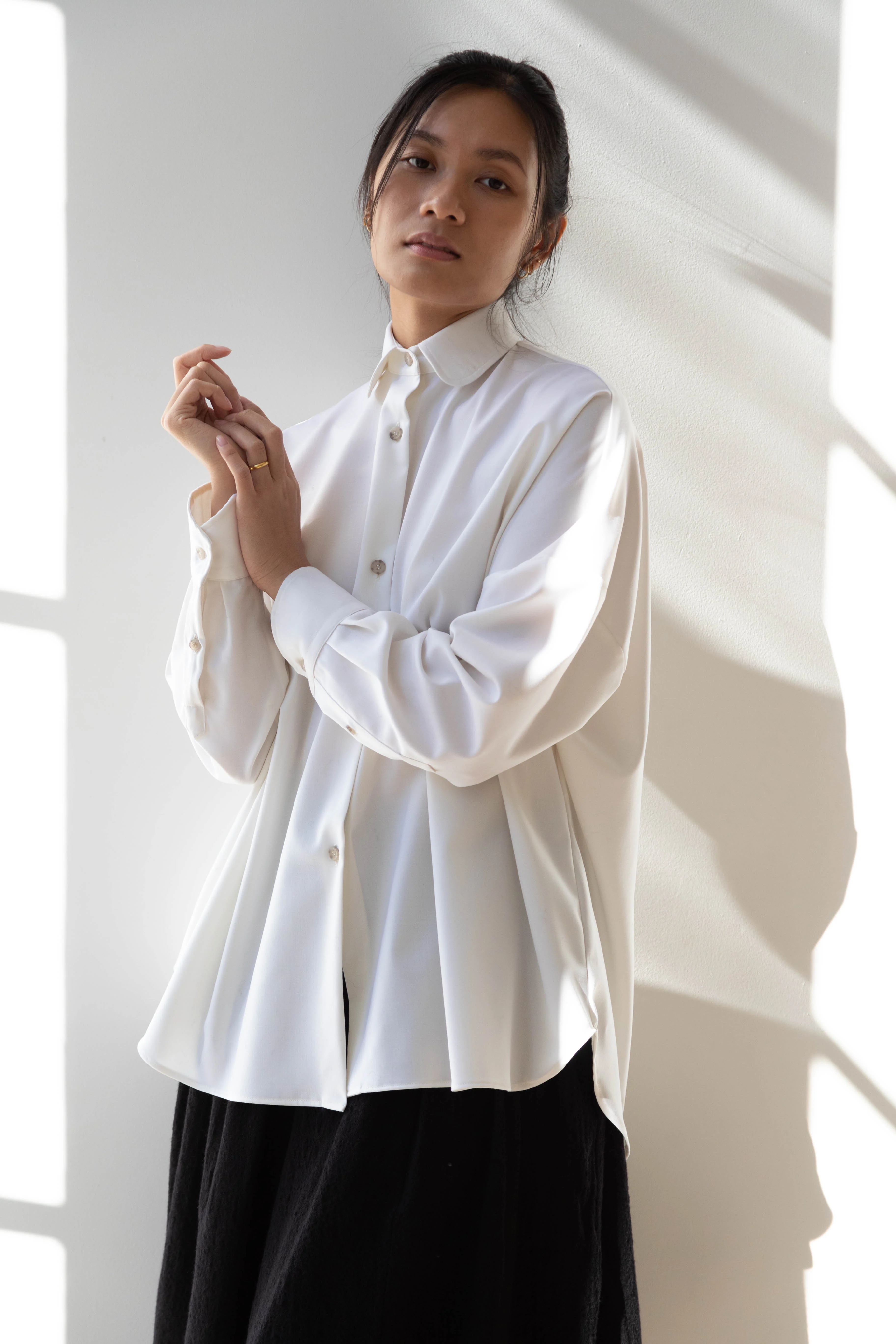 Asciari | Cami Shirt in Milk Tropical Wool - Image 30