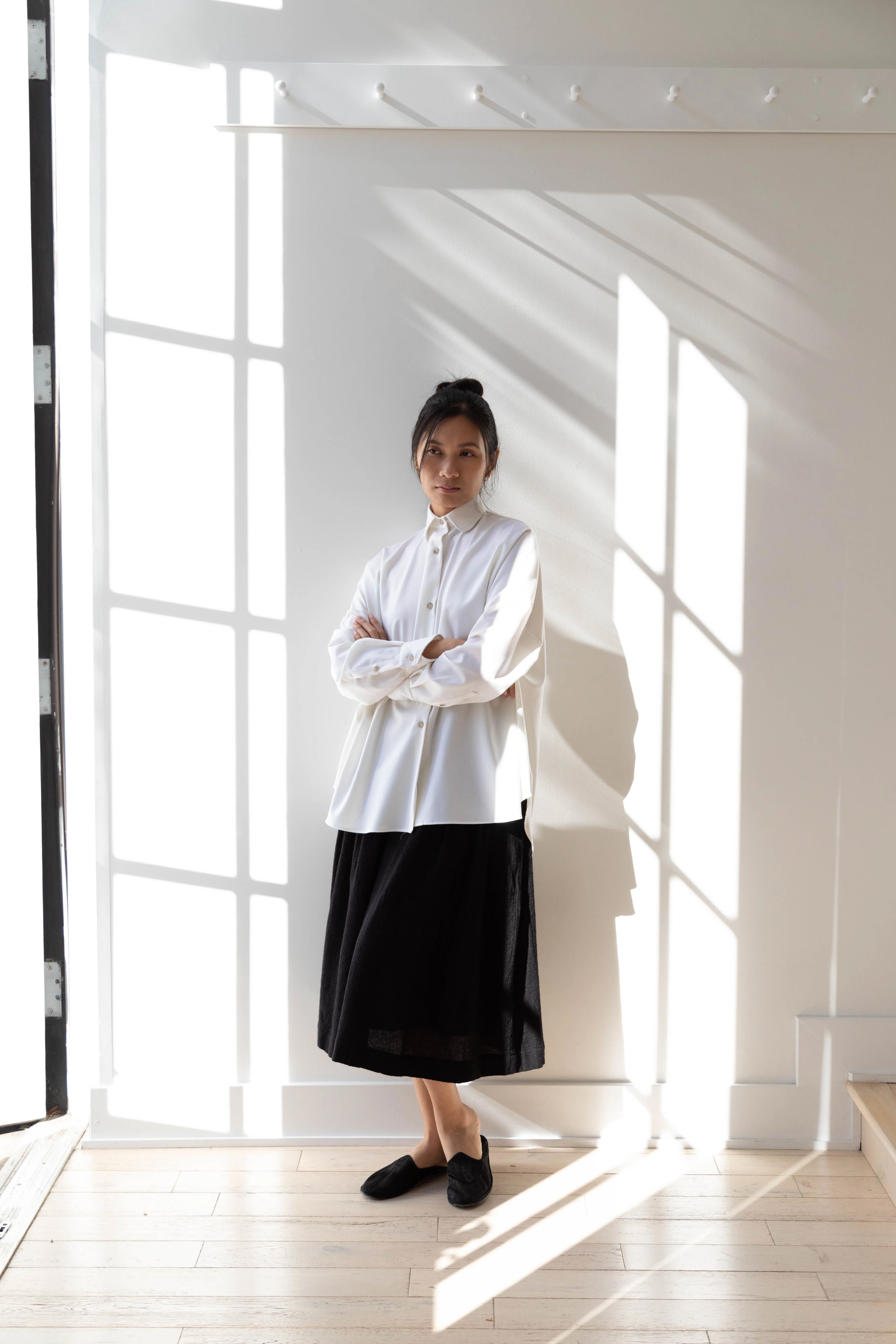 Asciari | Cami Shirt in Milk Tropical Wool - Image 31