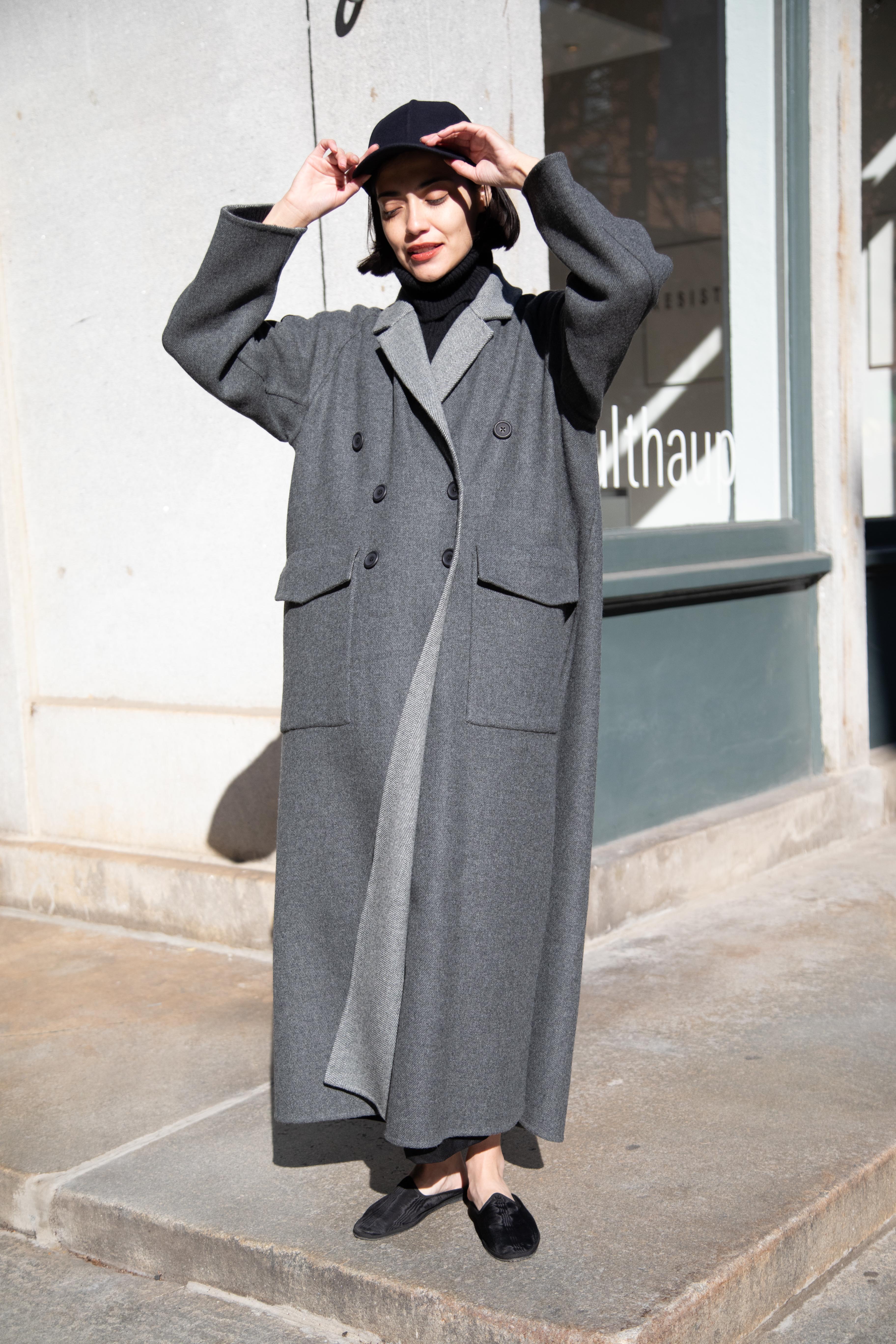 Asciari | Louise Coat in Grey Herringbone - Image 12