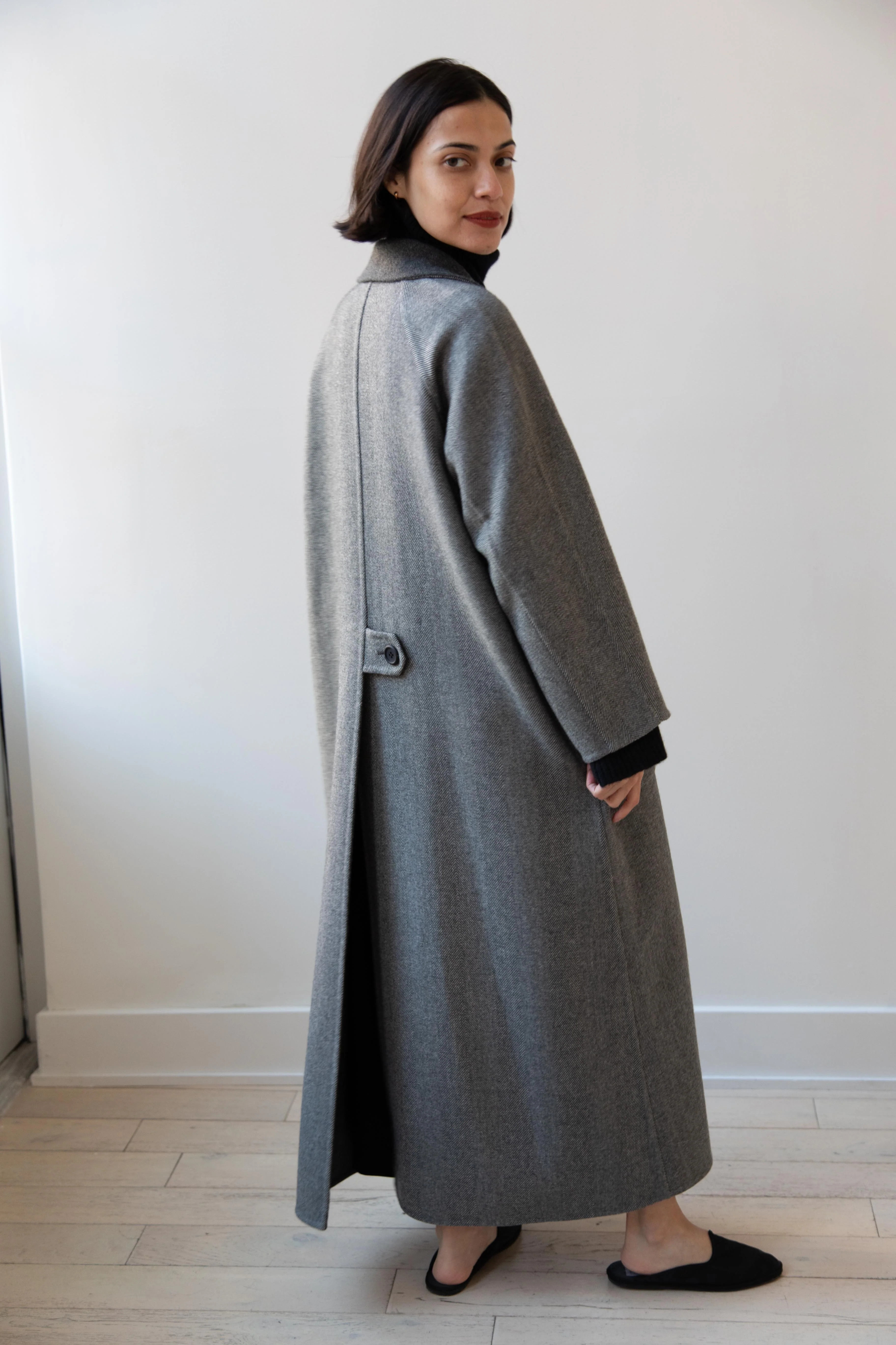 Asciari | Louise Coat in Grey Herringbone - Image 18