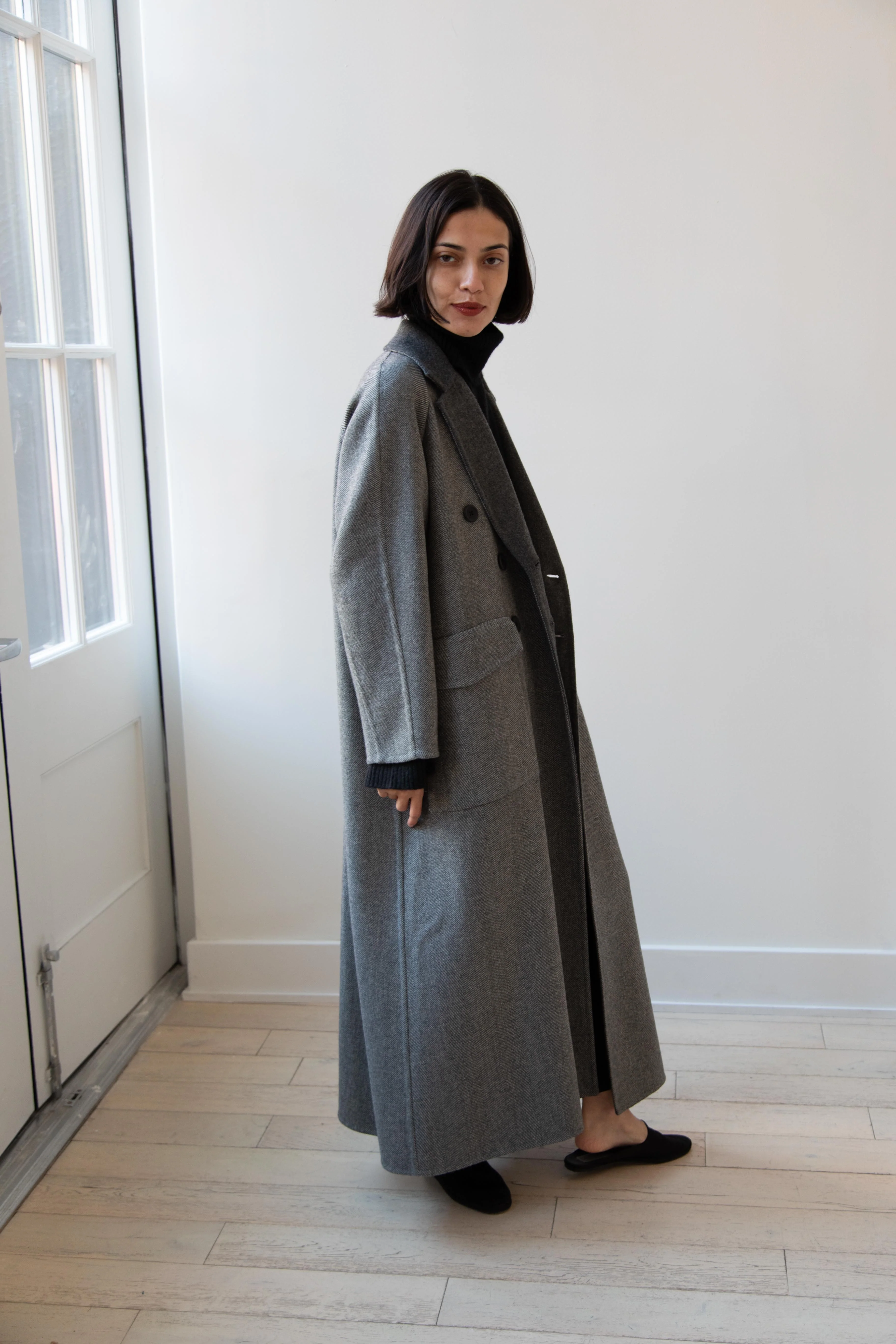 Asciari | Louise Coat in Grey Herringbone - Image 20