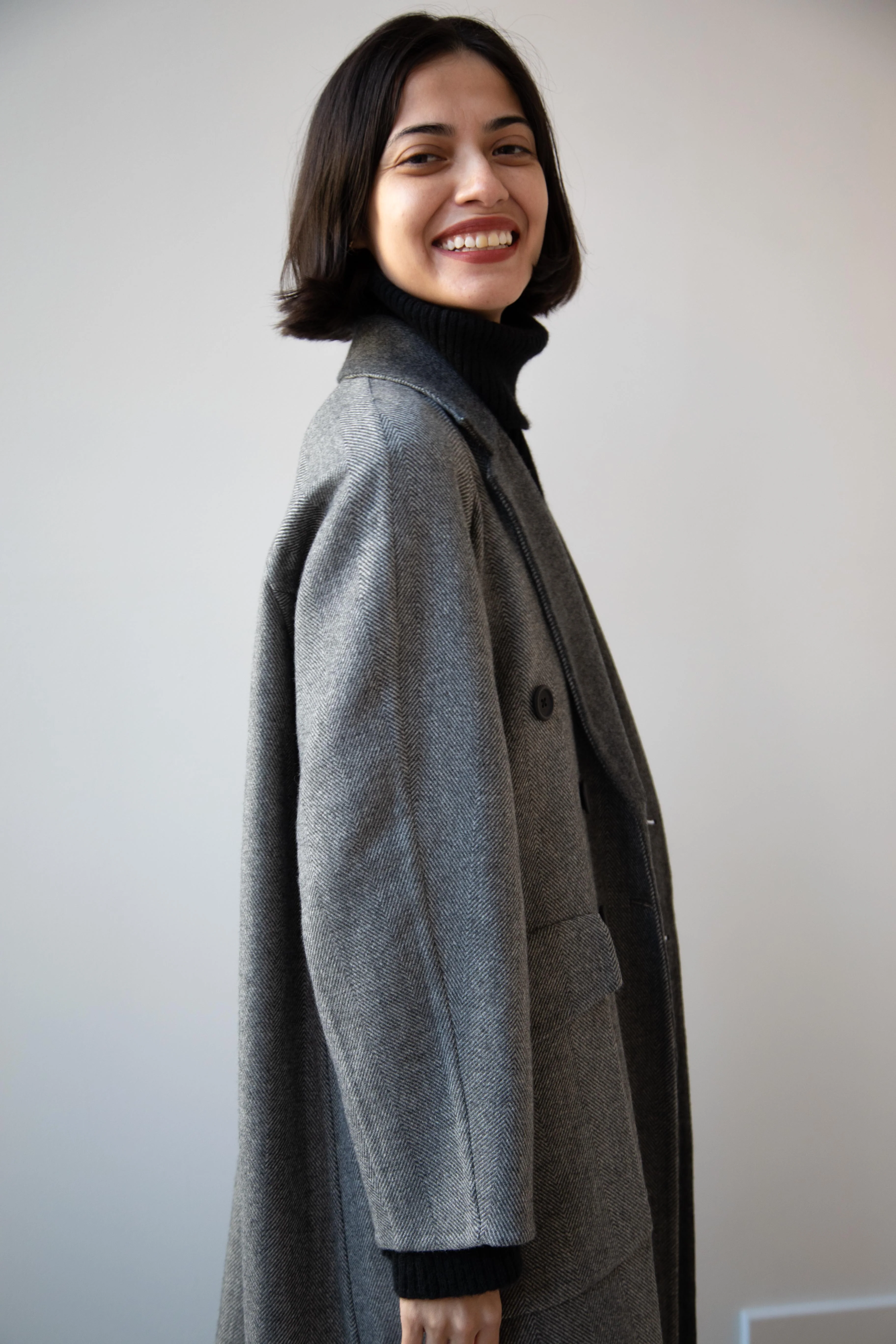 Asciari | Louise Coat in Grey Herringbone - Image 31