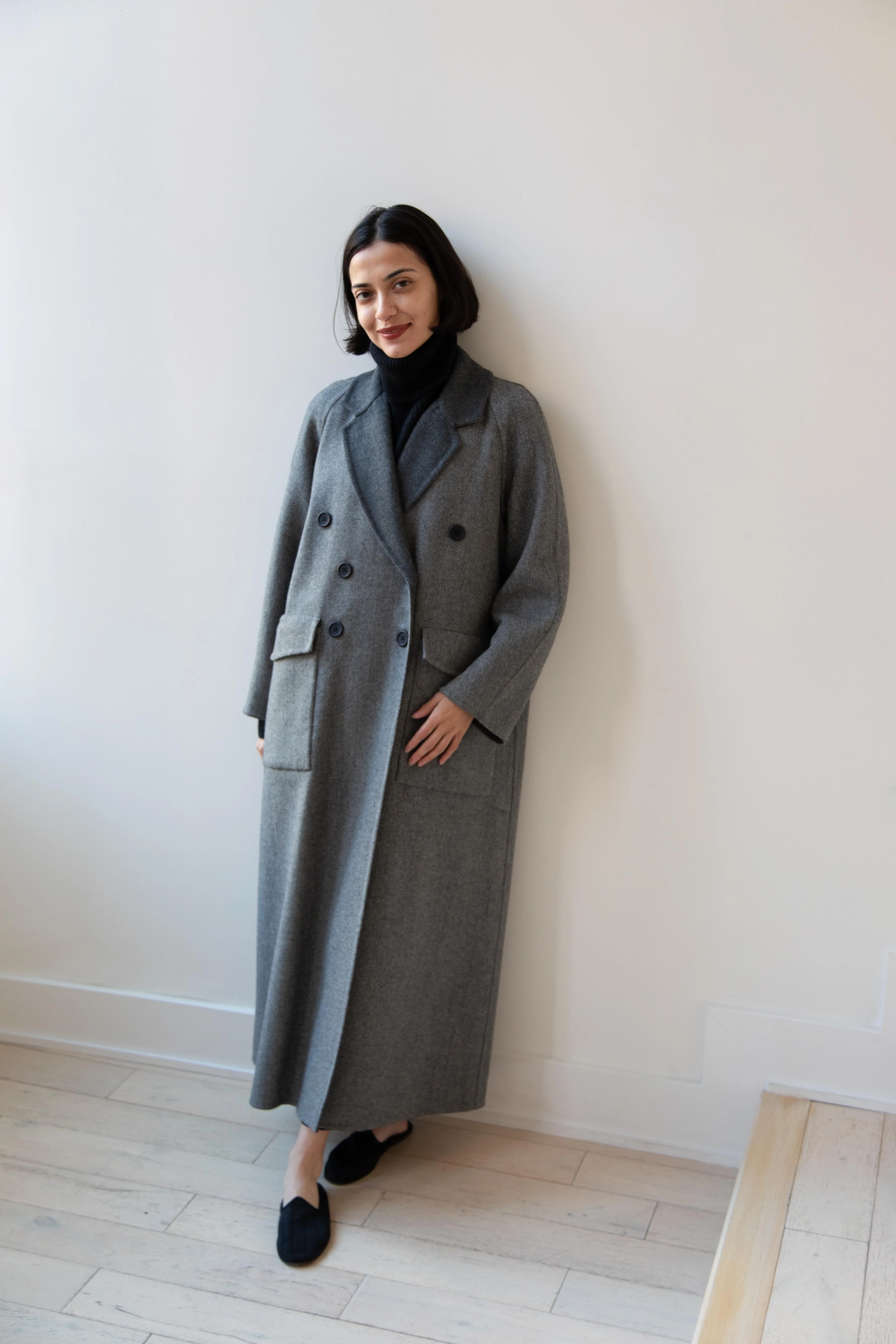 Asciari | Louise Coat in Grey Herringbone - Image 40