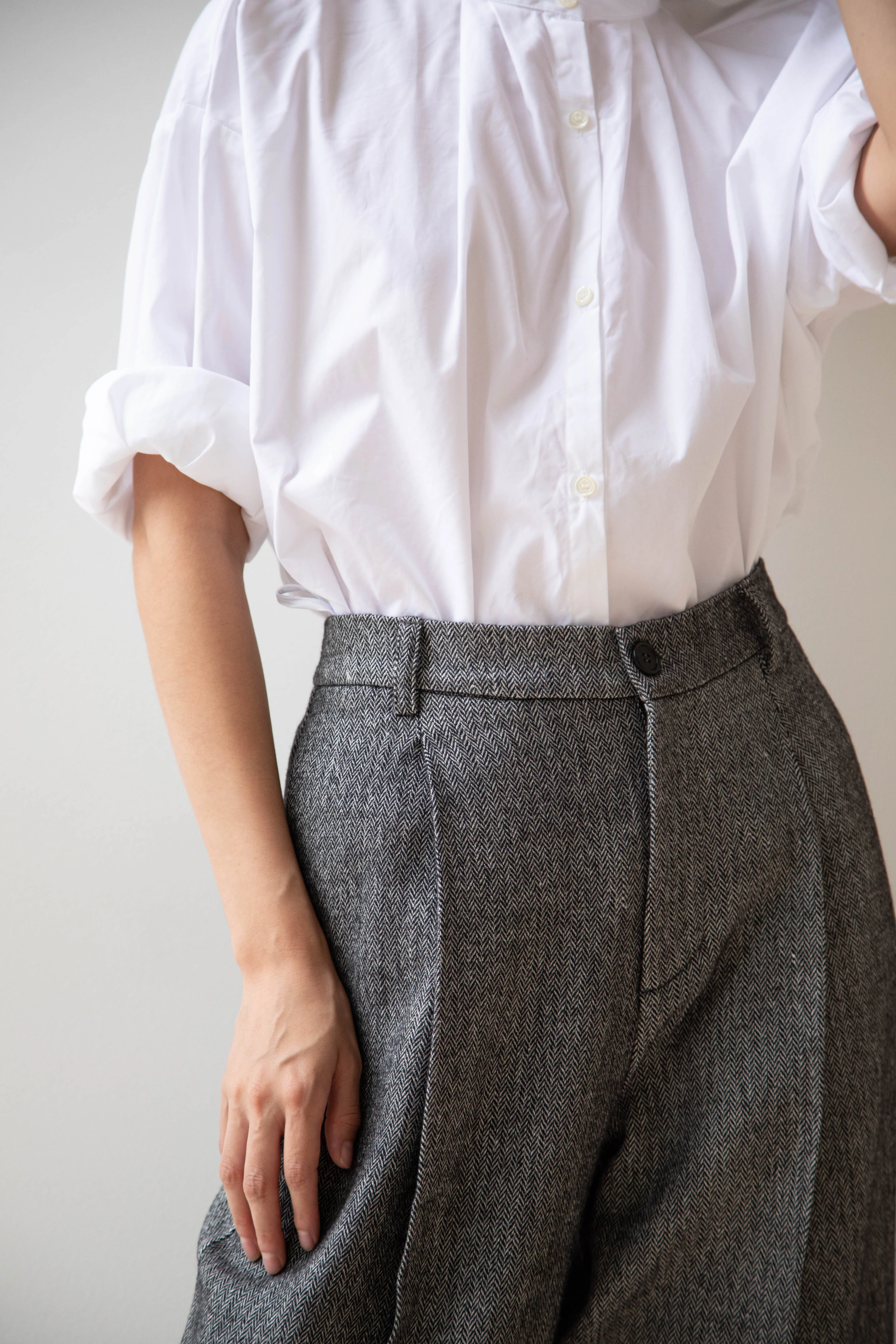 Asciari | Seline Trousers in Wool Silk Herringbone - Image 17
