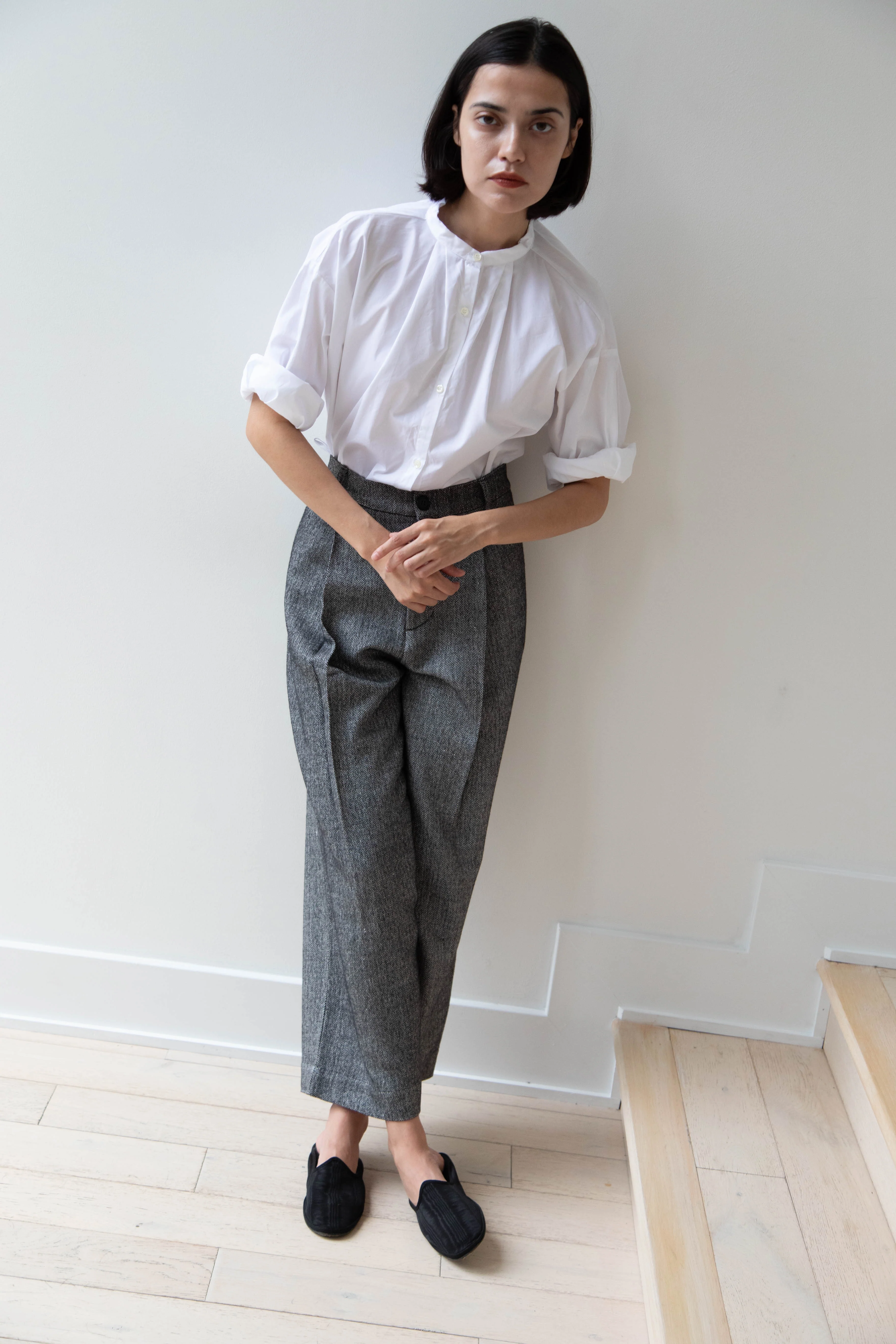 Asciari | Seline Trousers in Wool Silk Herringbone - Image 9